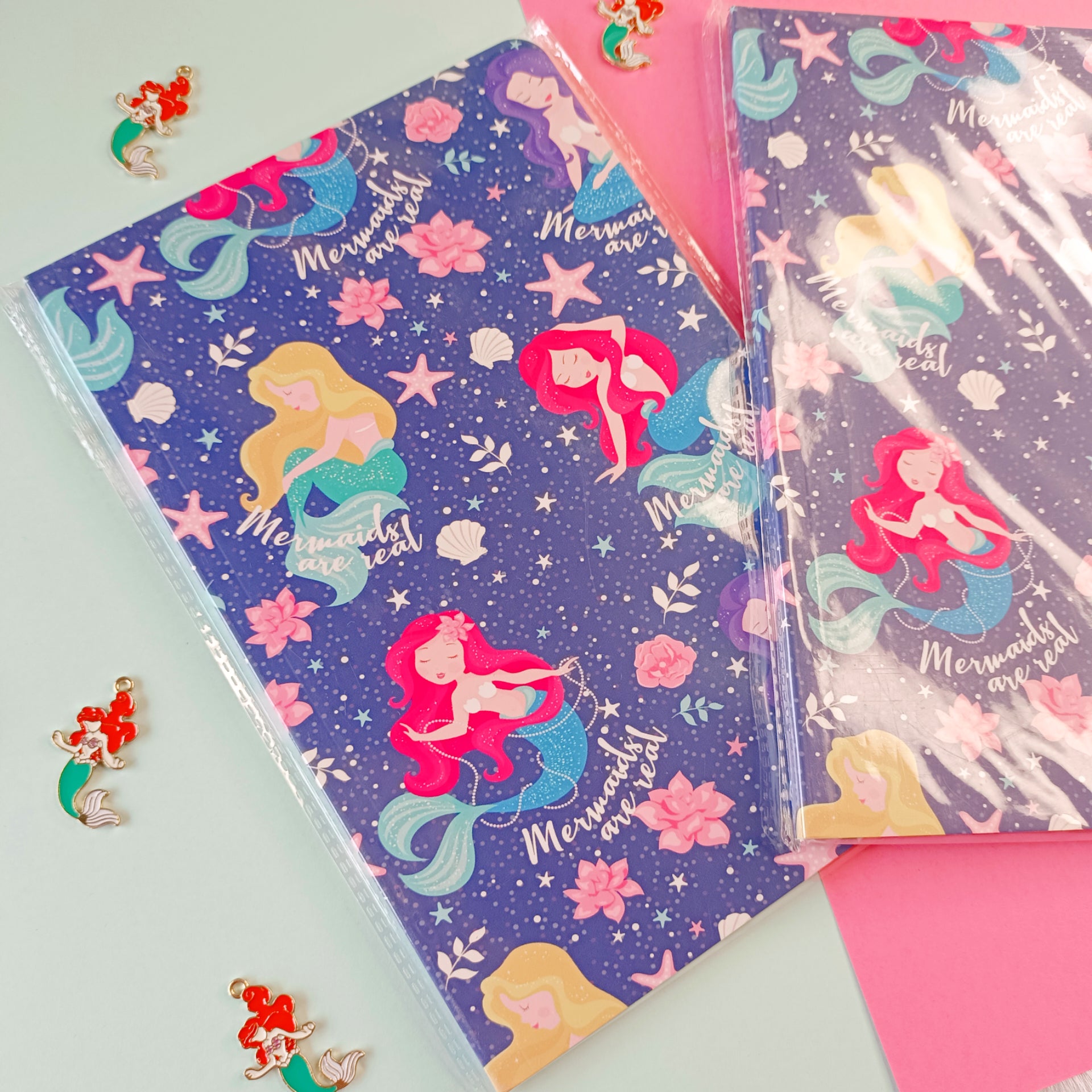 Mermaid Theme Slim Notebook