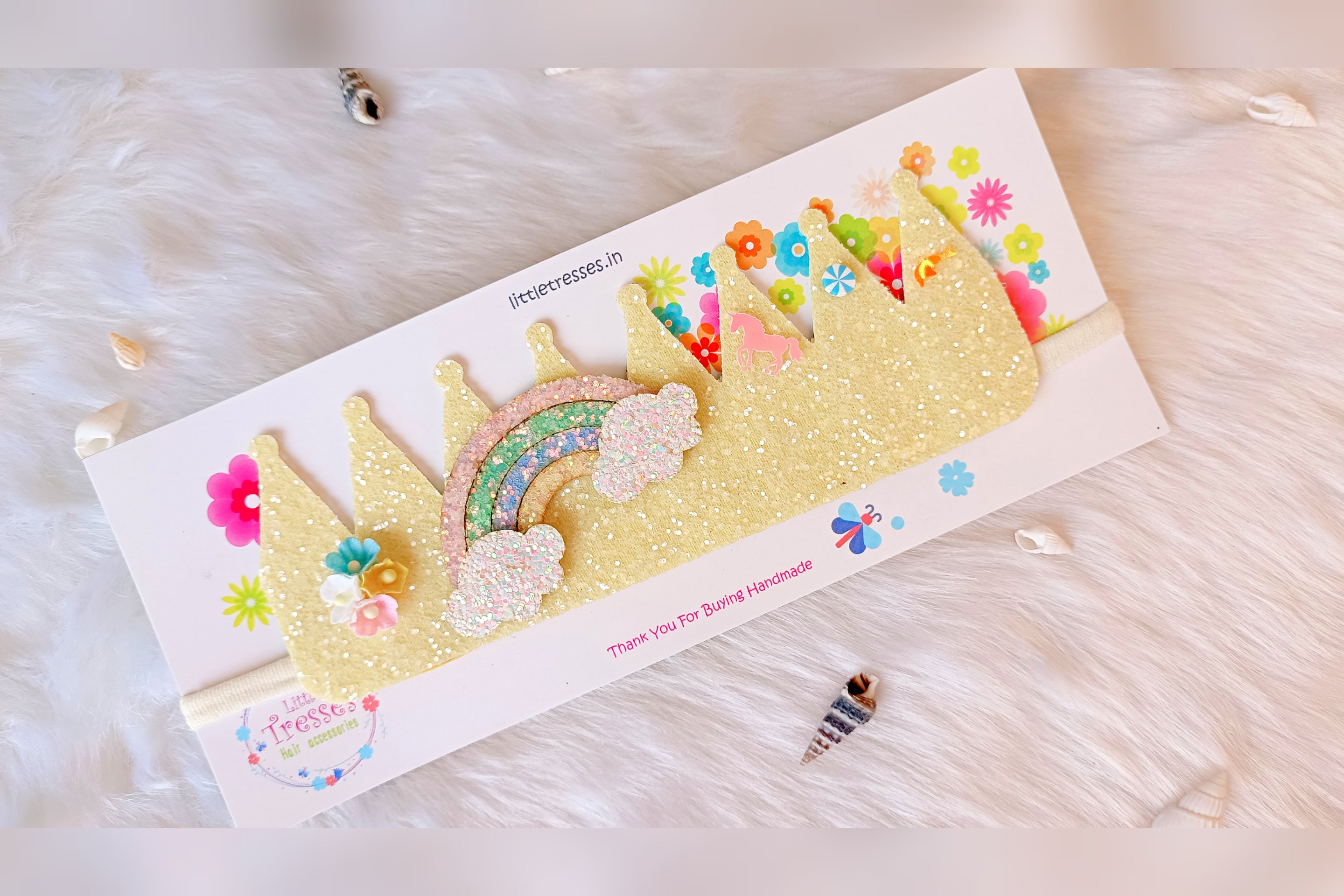 Available in 13 colors Rainbow Customised Name Crown Soft Headbands