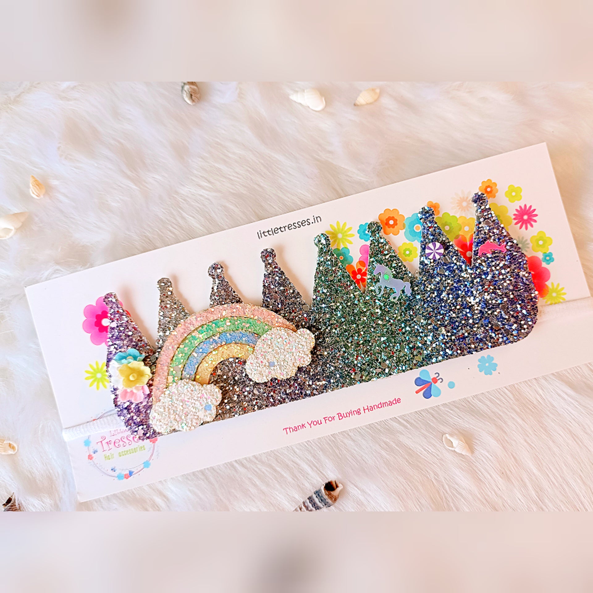 Available in 13 colors Rainbow Customised Name Crown Soft Headbands