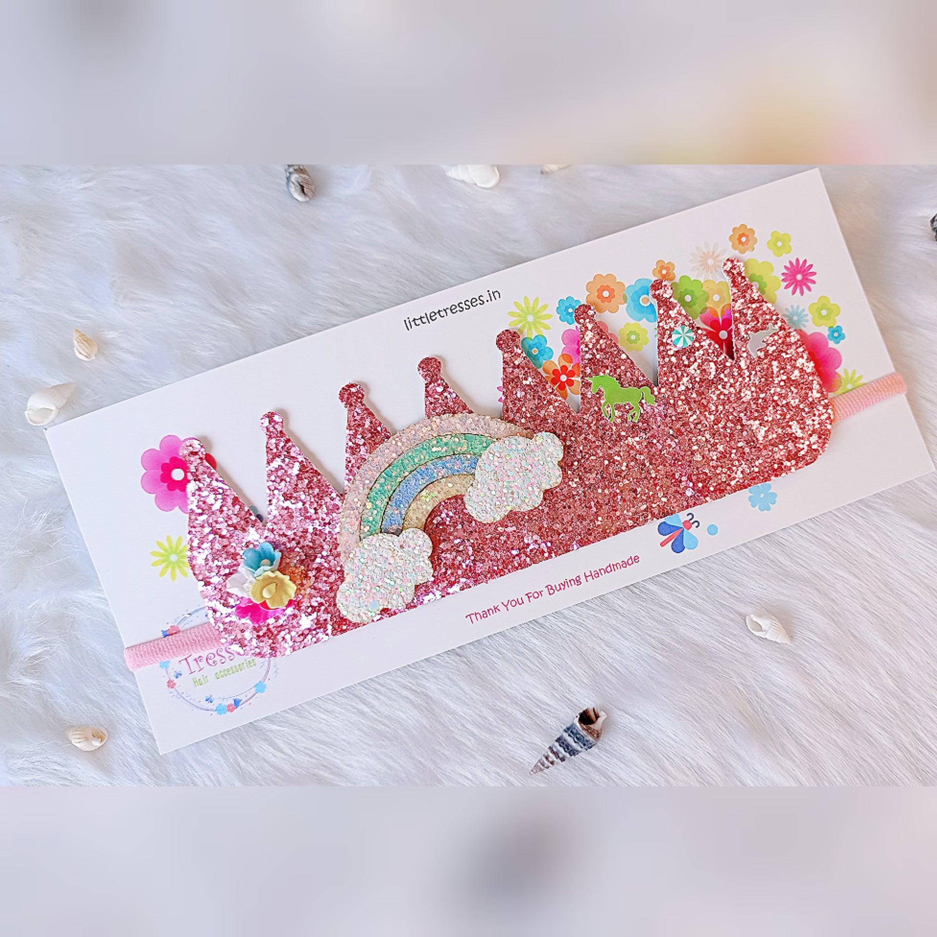 Available in 13 colors Rainbow Customised Name Crown Soft Headbands