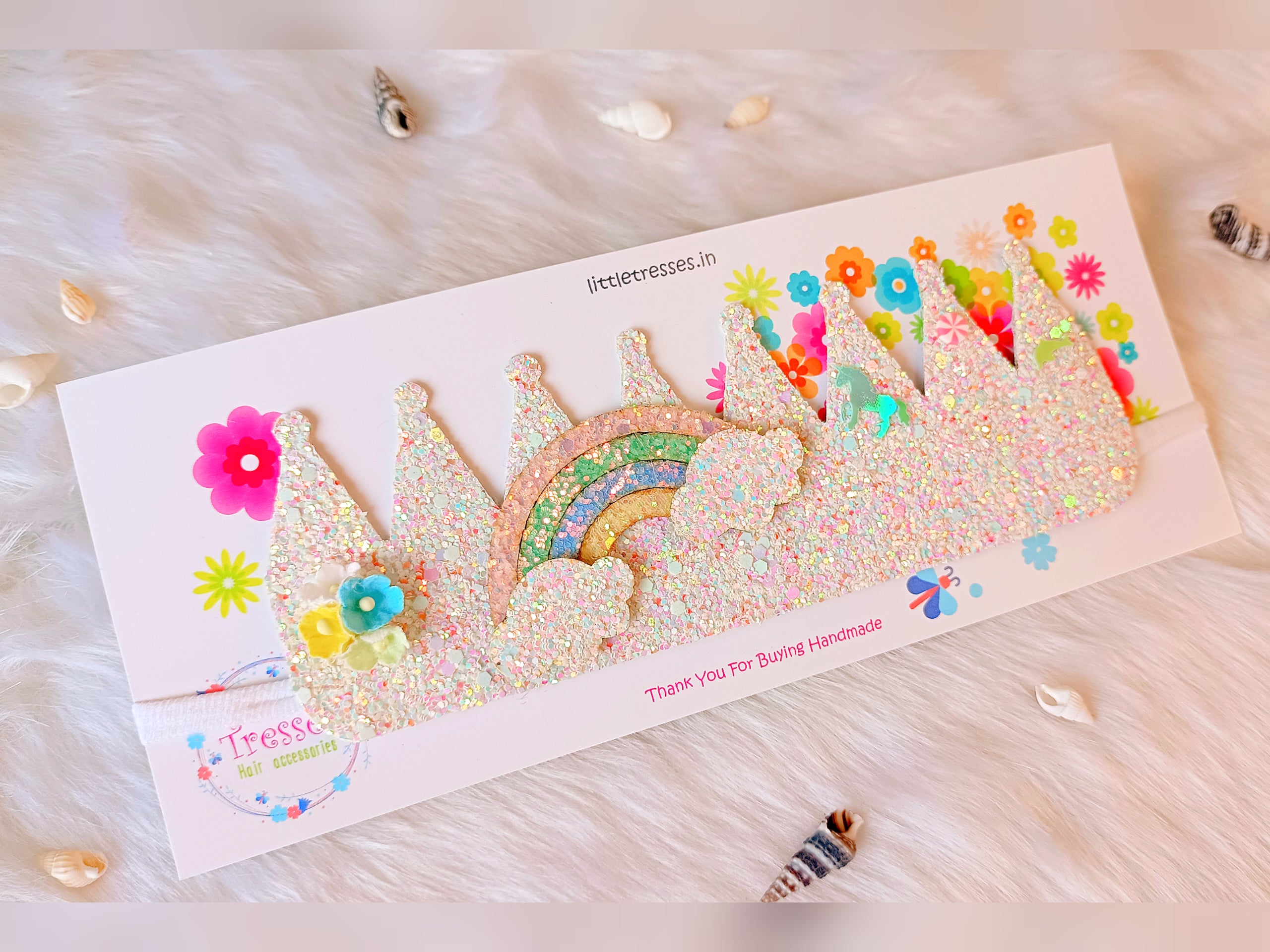 Available in 13 colors Rainbow Customised Name Crown Soft Headbands