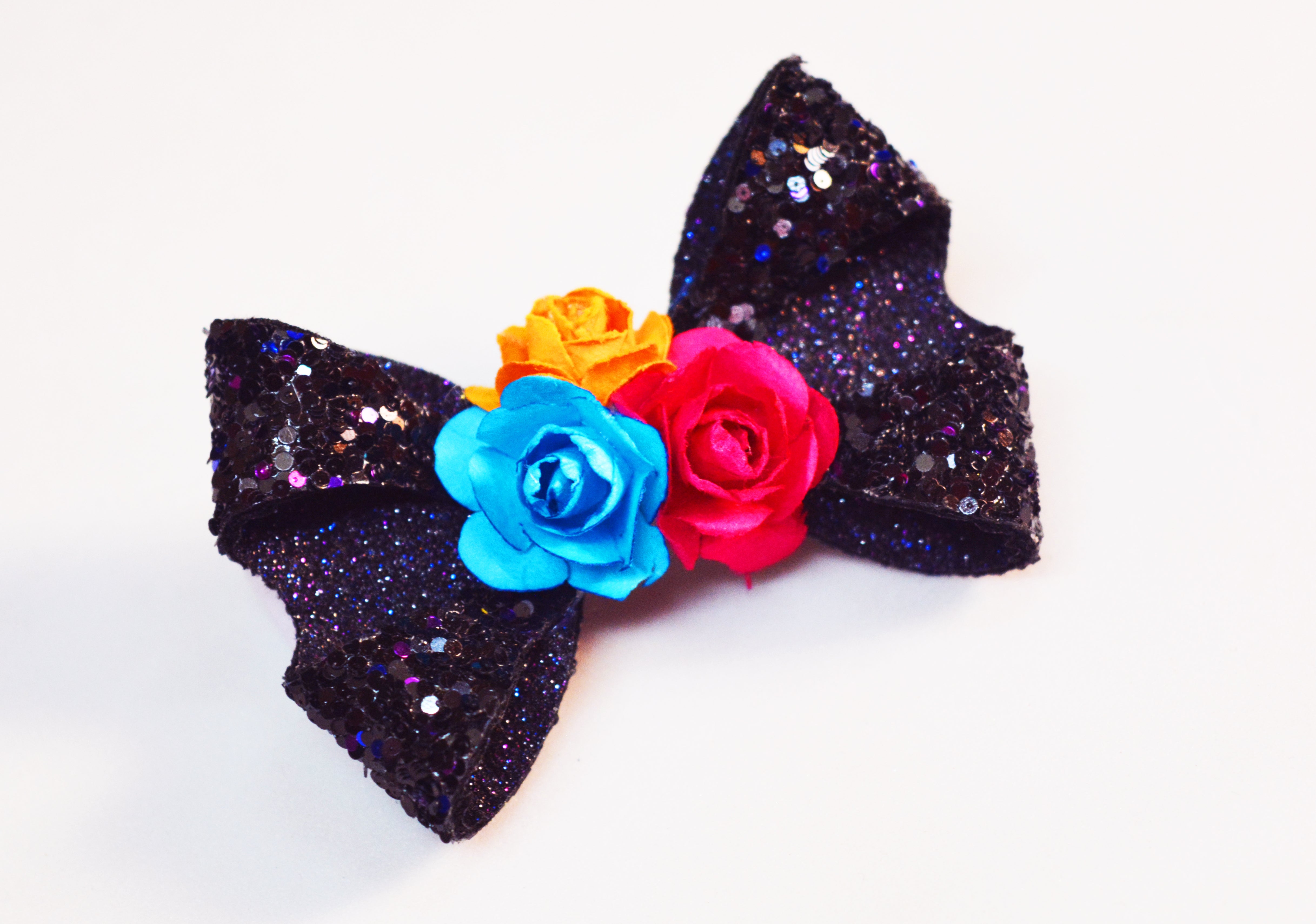 Double Loop Bow Clip - Black