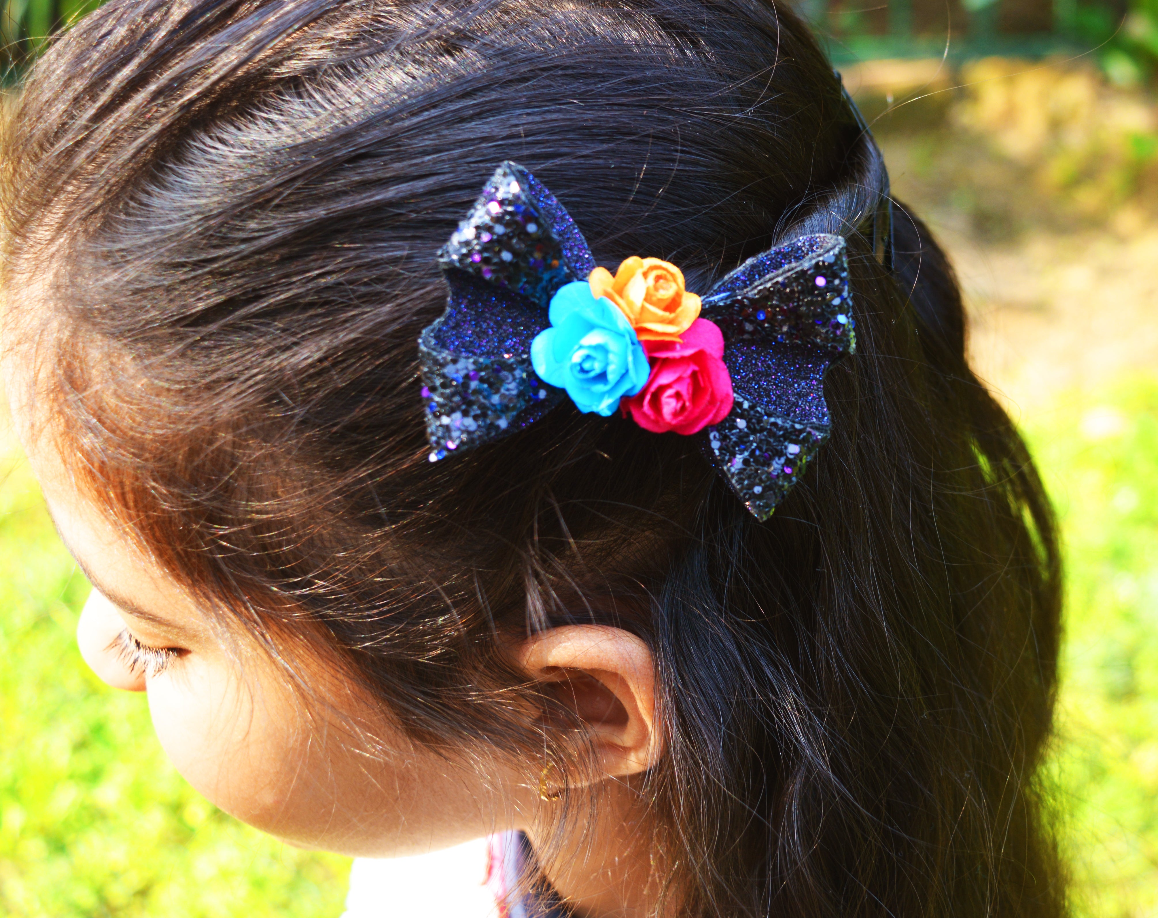 Double Loop Bow Clip - Black