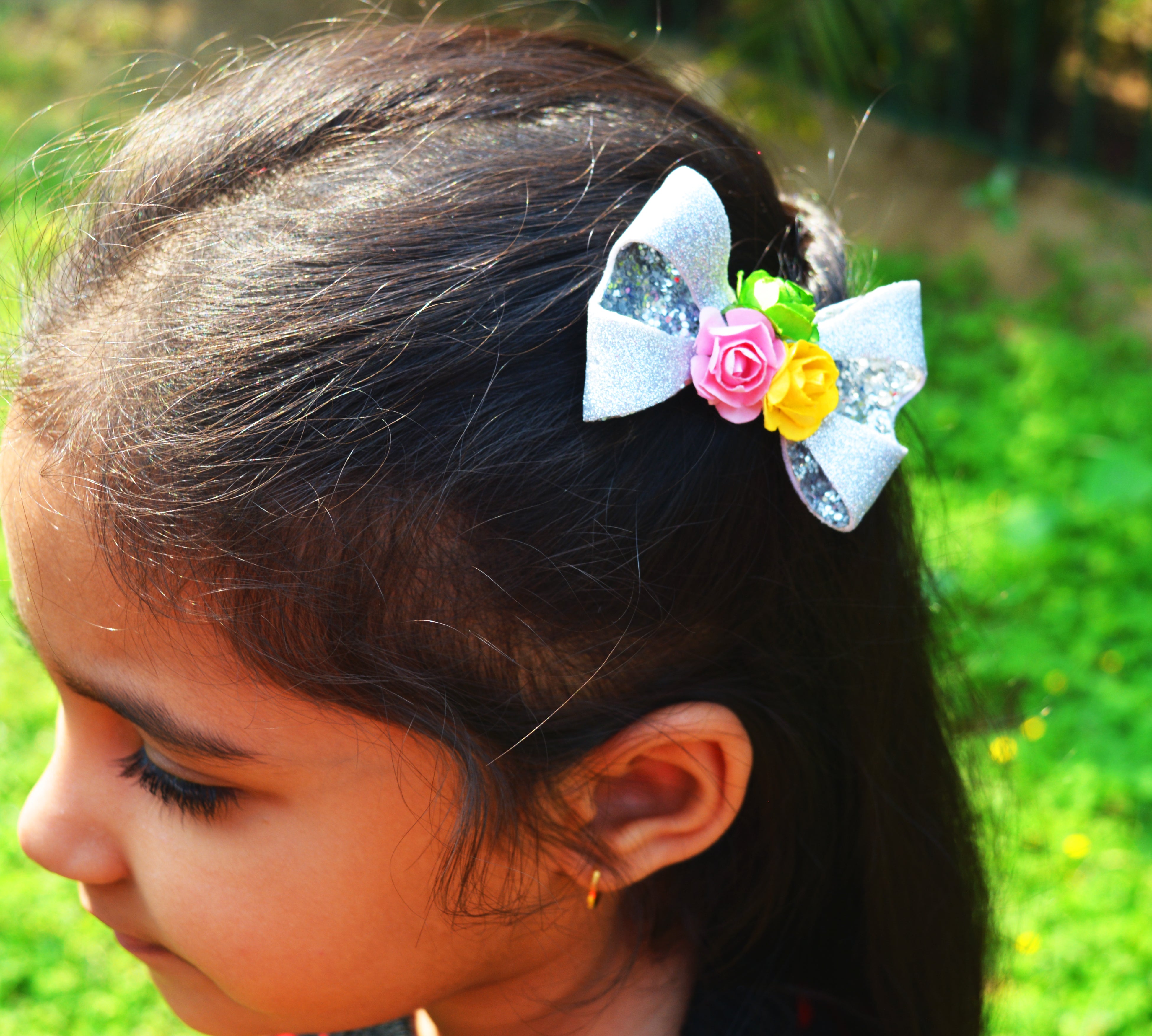 Double Loop Bow Clip - Silver