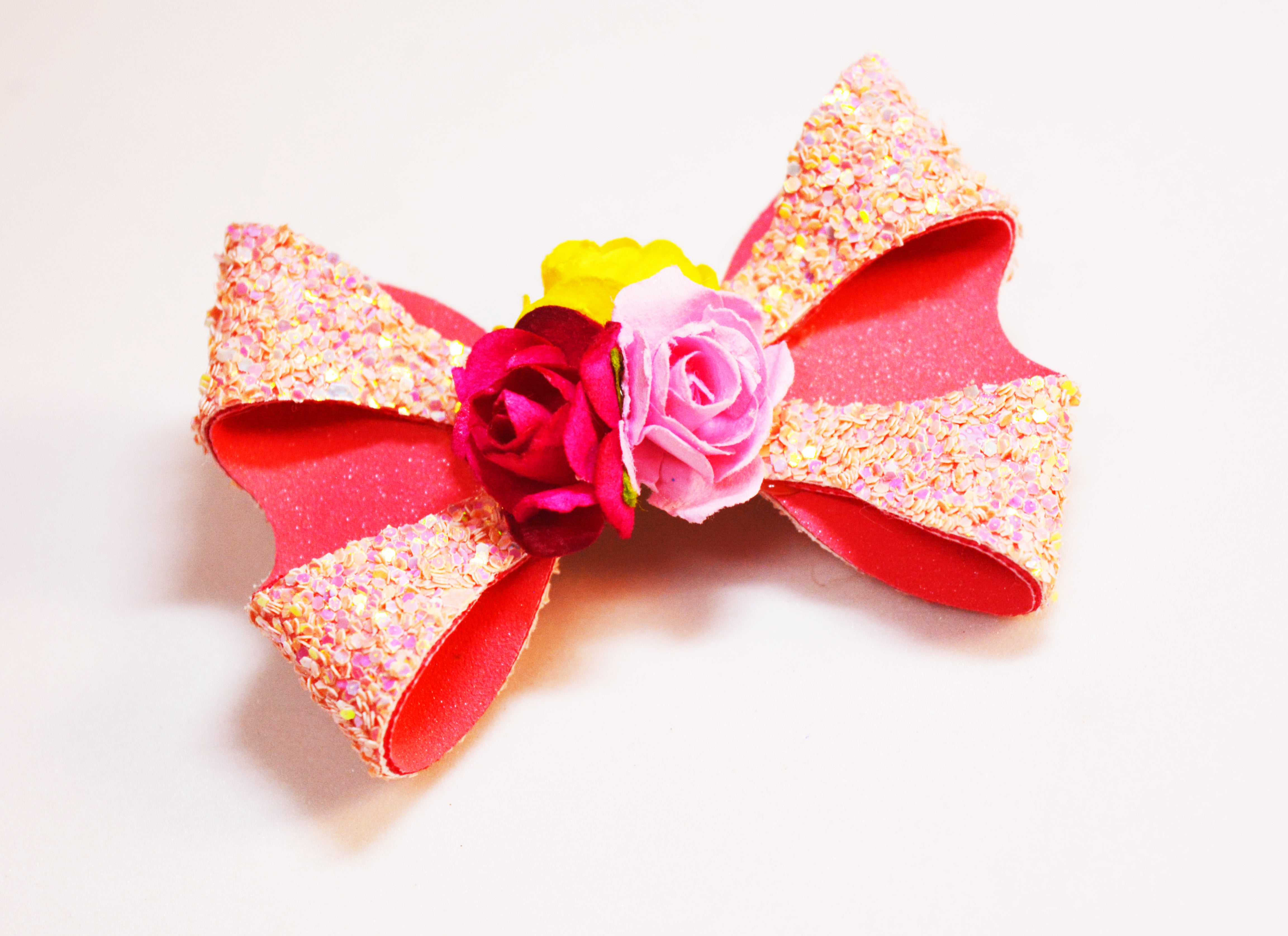 Double Loop Bow Clip - Peach
