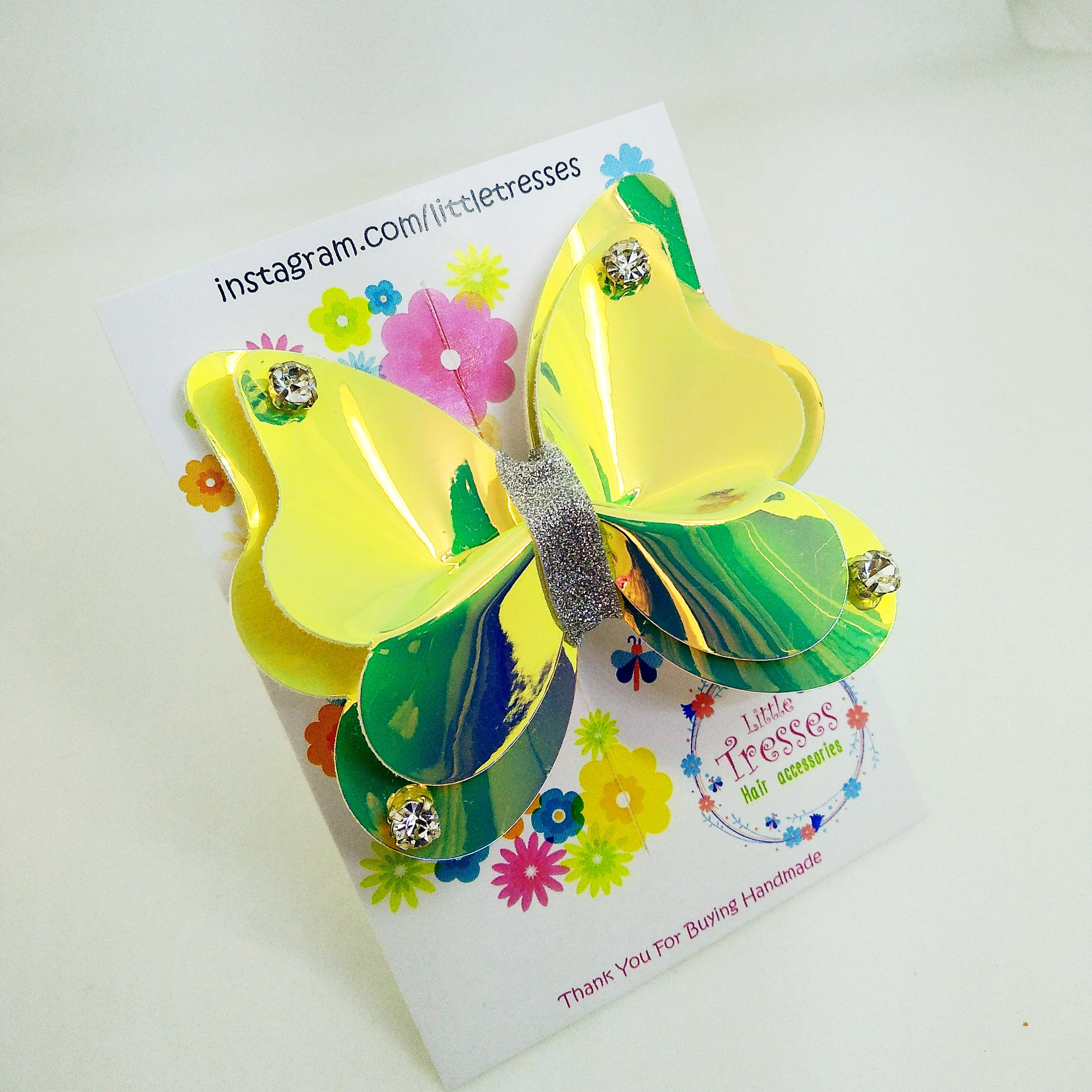 Double Shaded Butterfly Clip - Green Tone