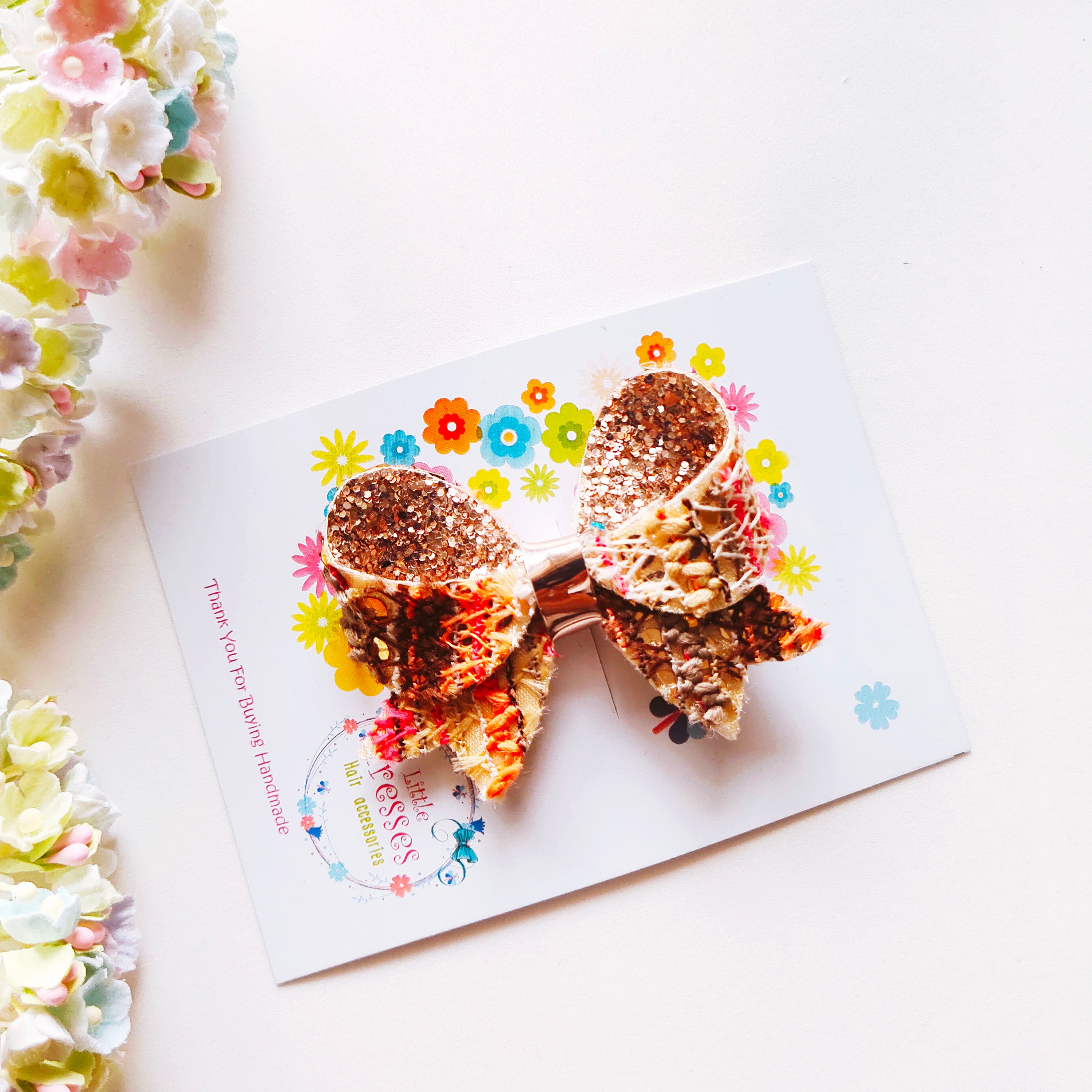 Loopy Bow Clip - Multicolor Orange