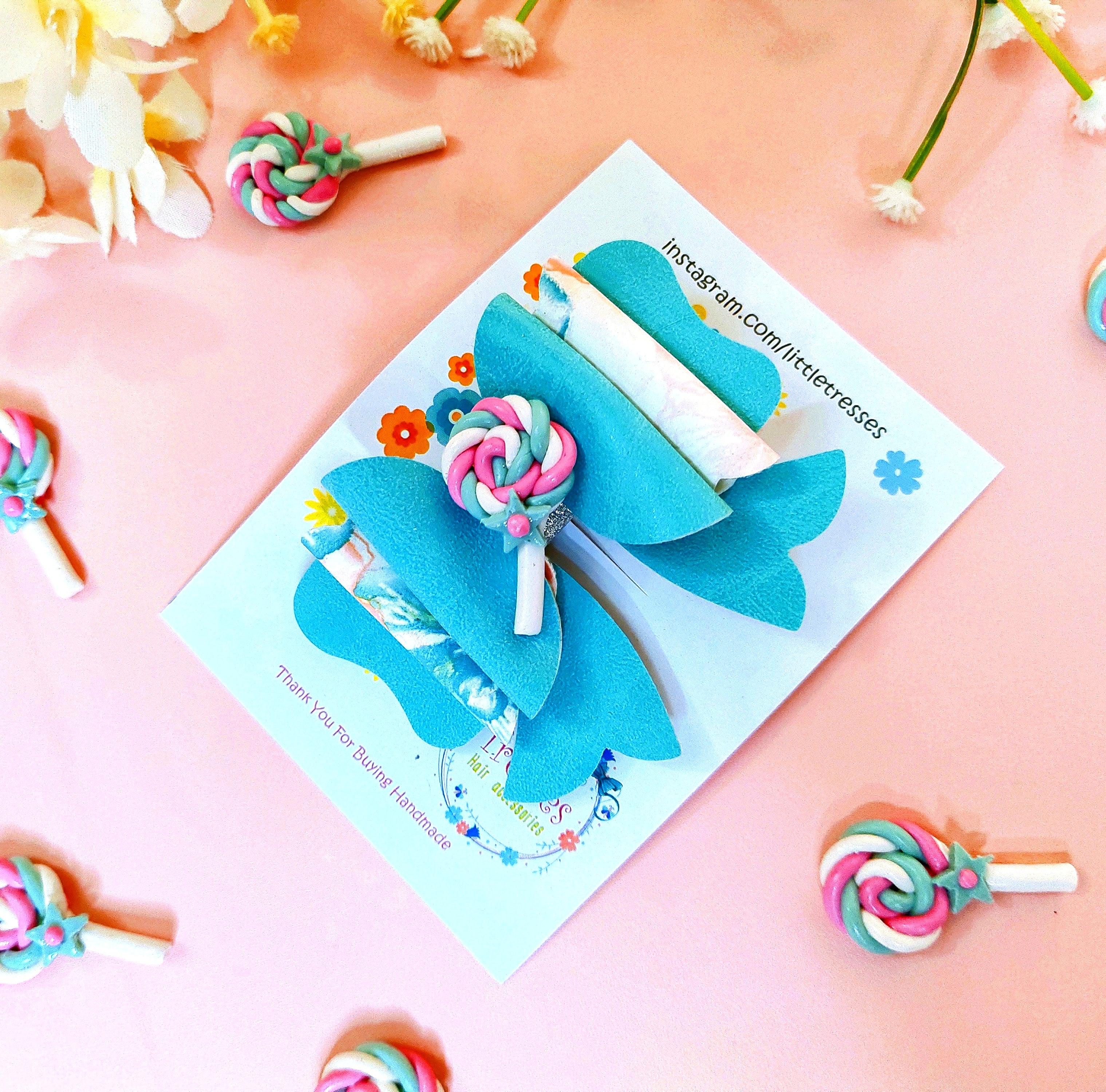 Blue Lollipop Alligator Clip