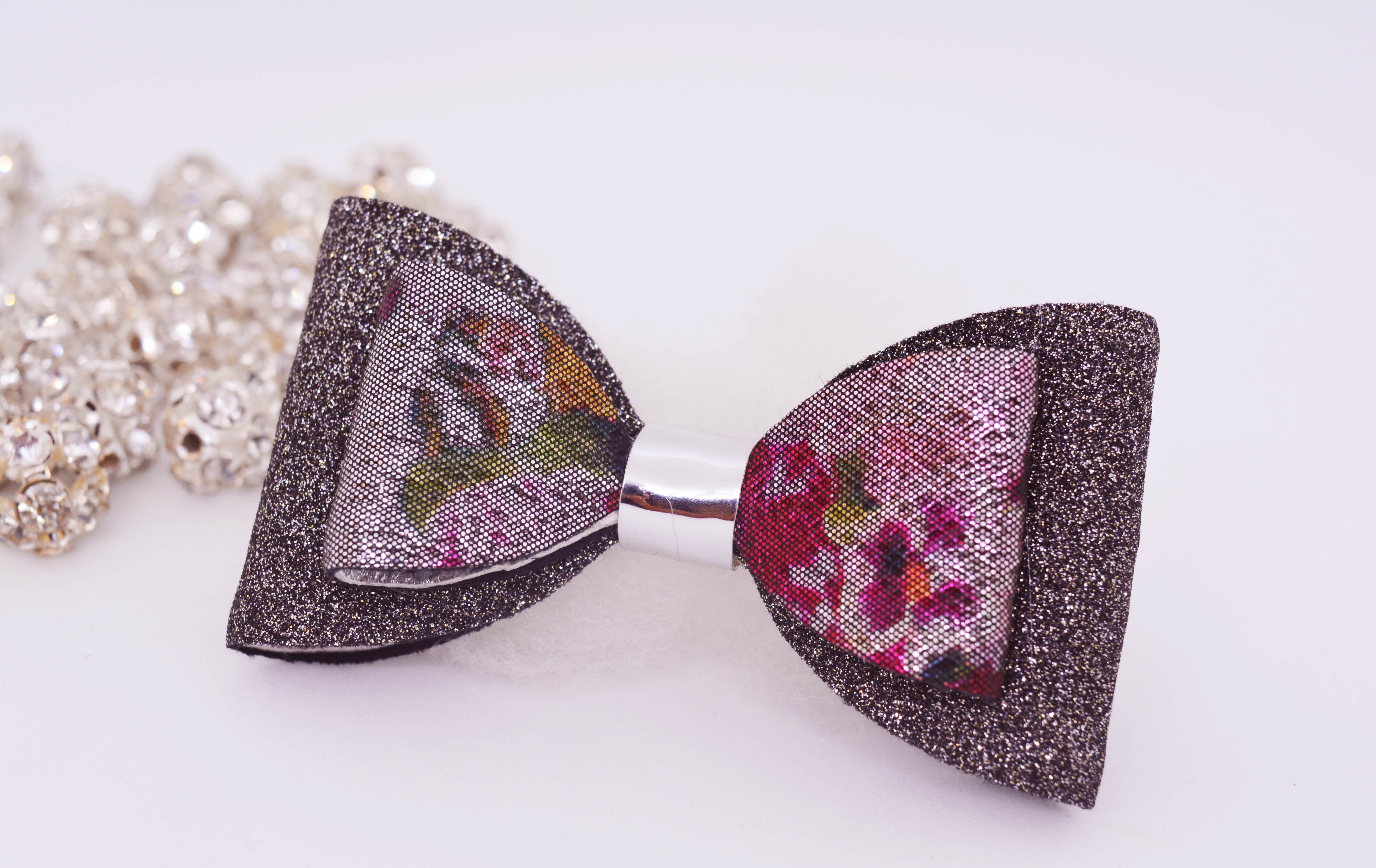 Double Layer Bow Clip - Black