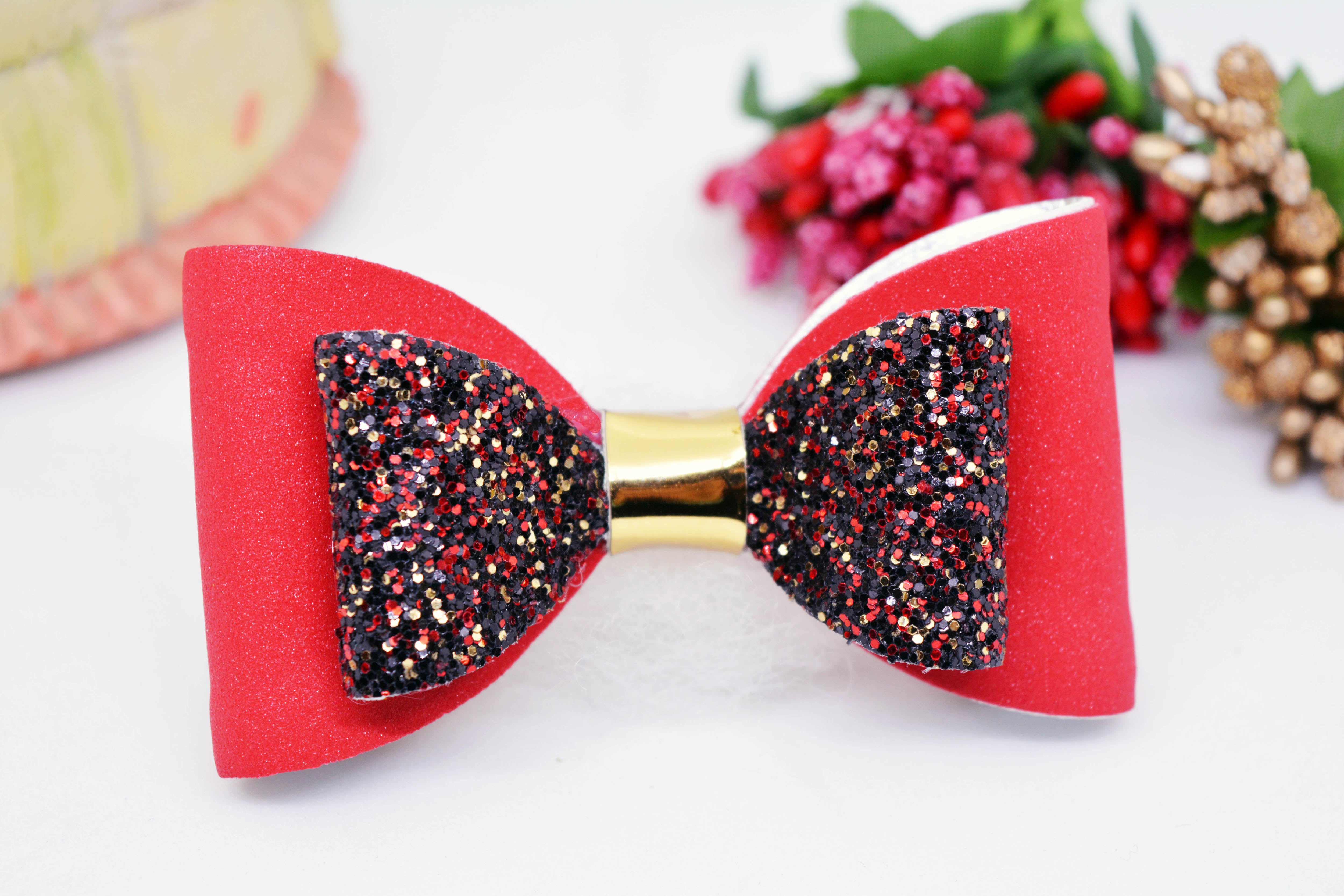 Double Layer Bow Clip - Red