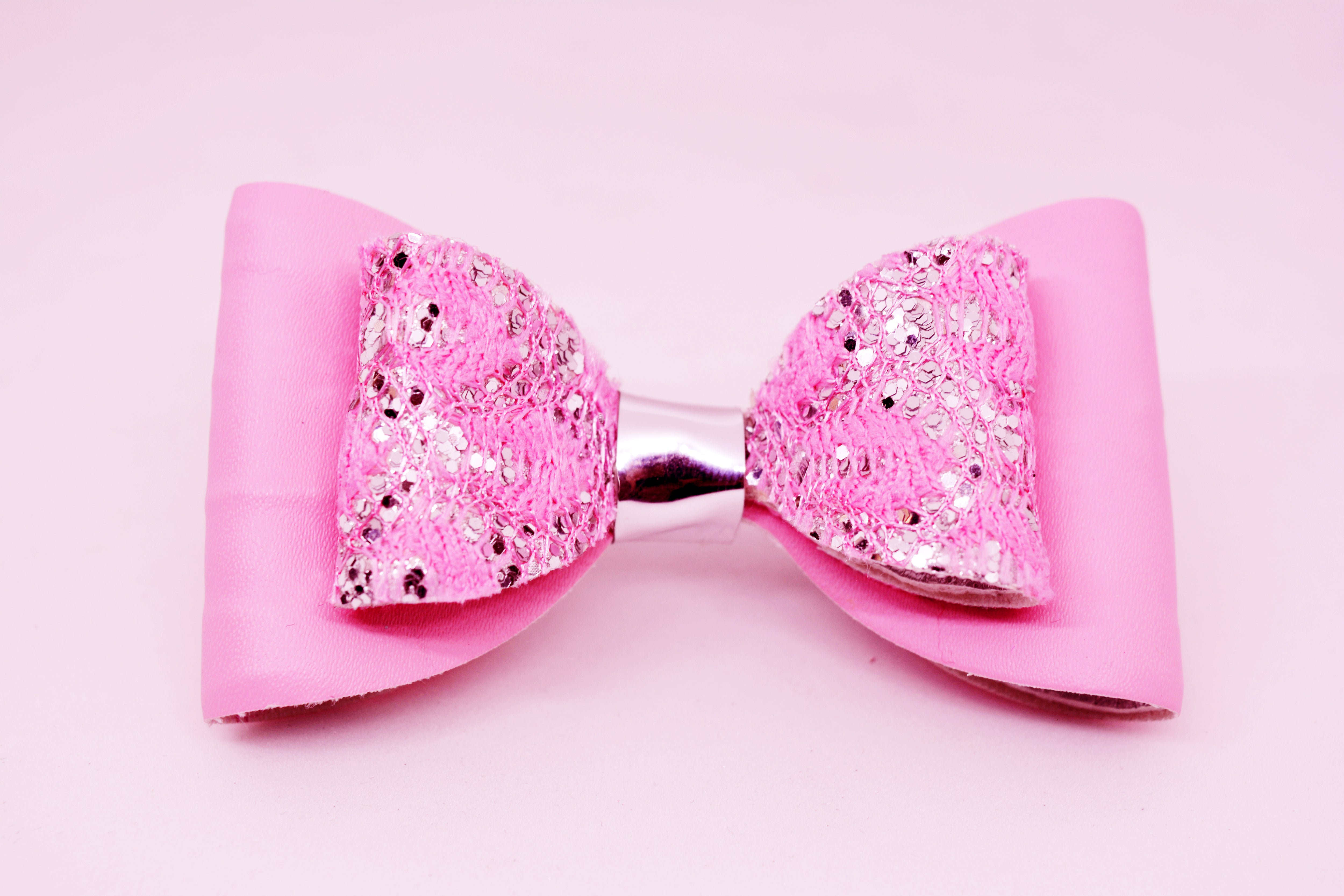 Double Layer Bow Clip - Link Pink