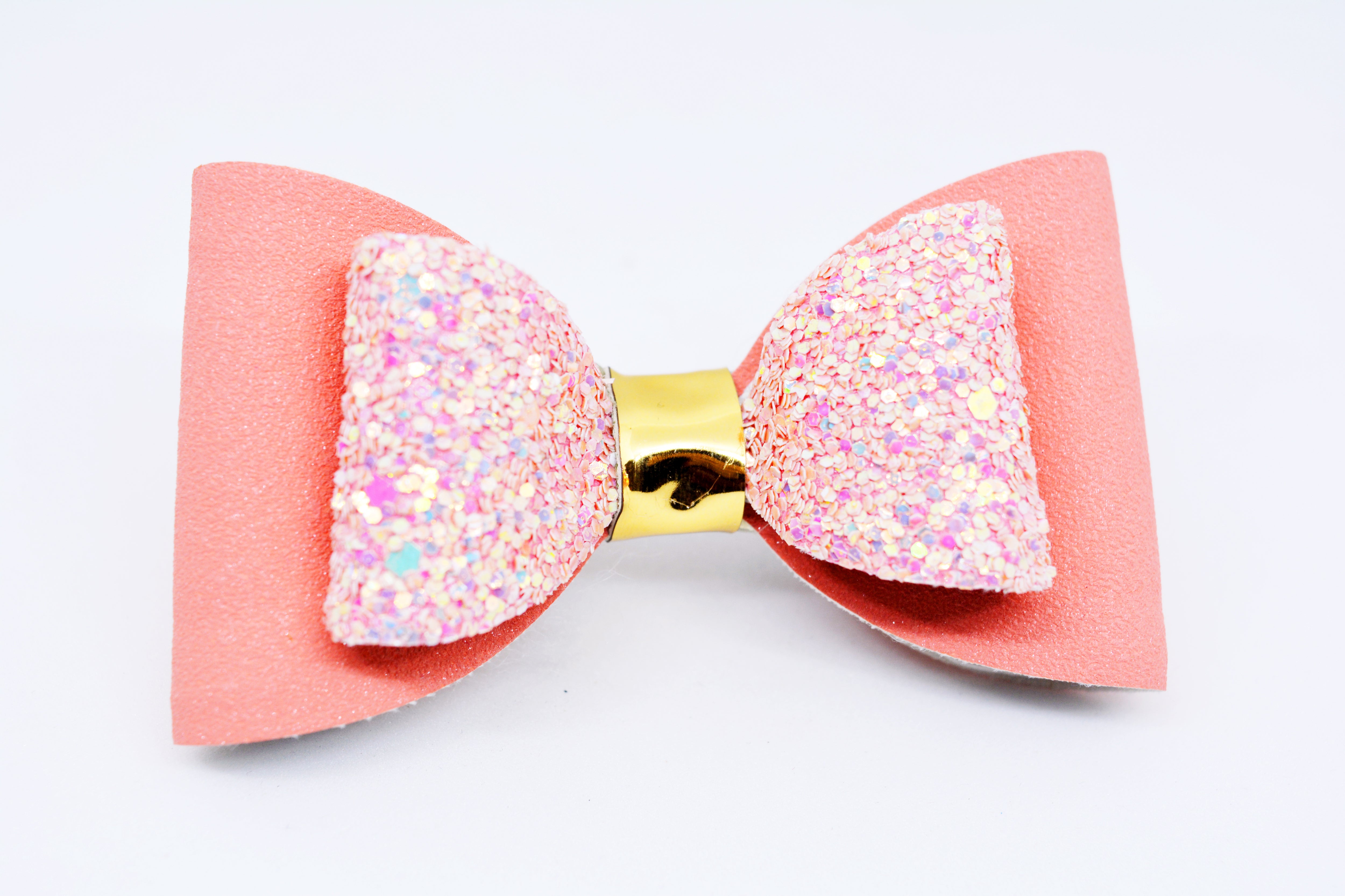 Double Layer Bow Clip - Light Peach