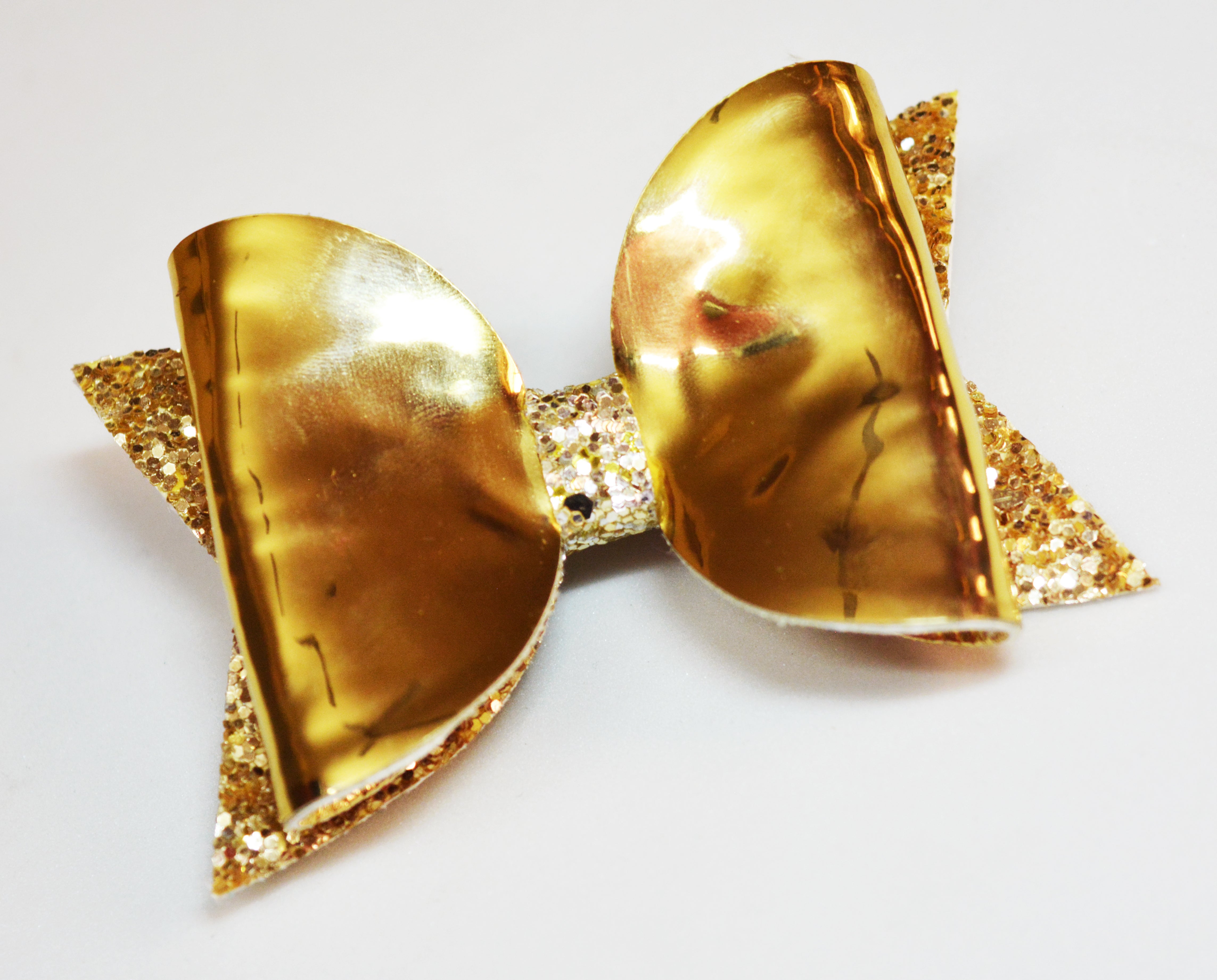 Bow with Arrow Clip - Golden Mirror