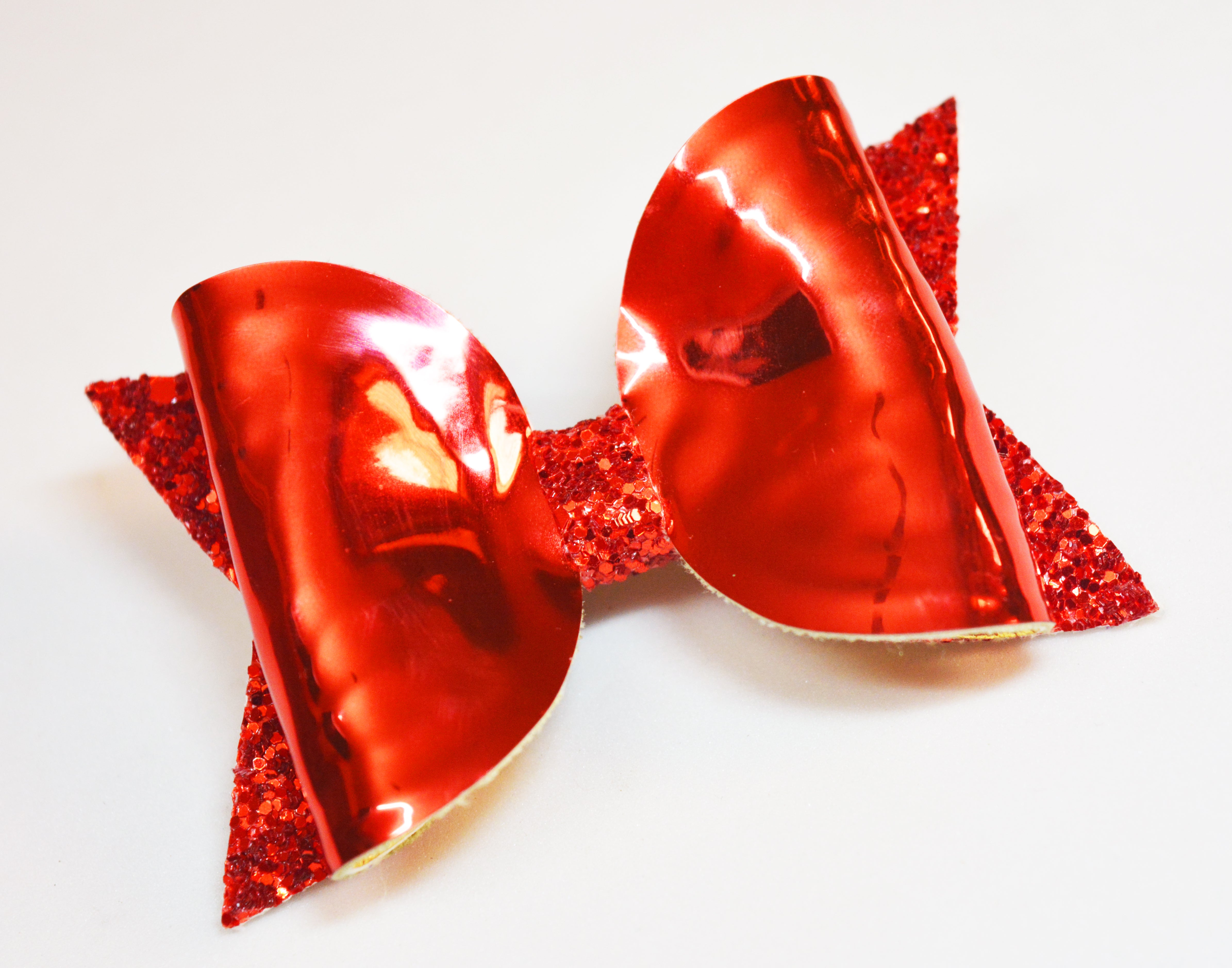 Bow with Arrow Clip - Red Mirror