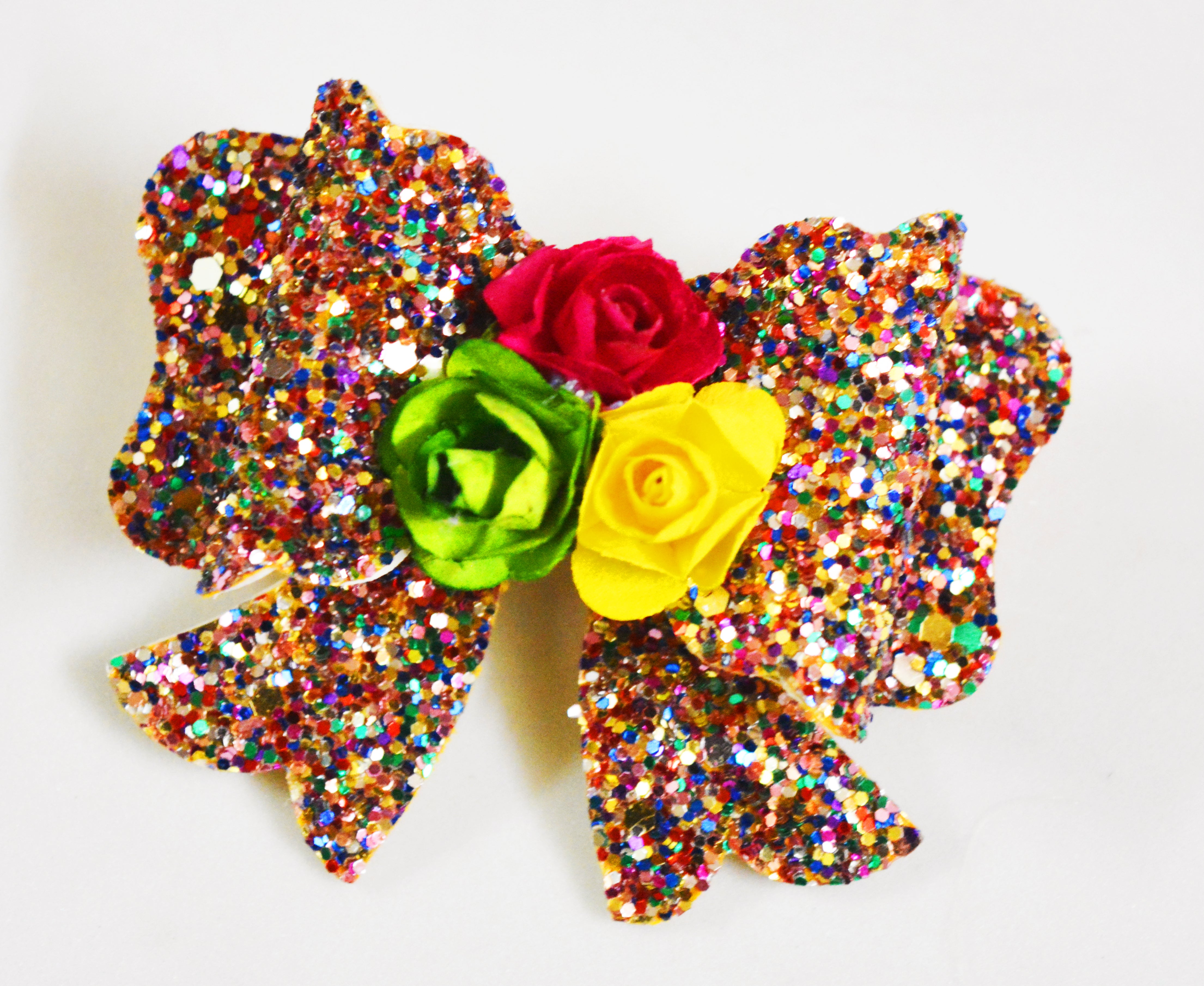 Scalloped Bow Clip - Multicolor Golden