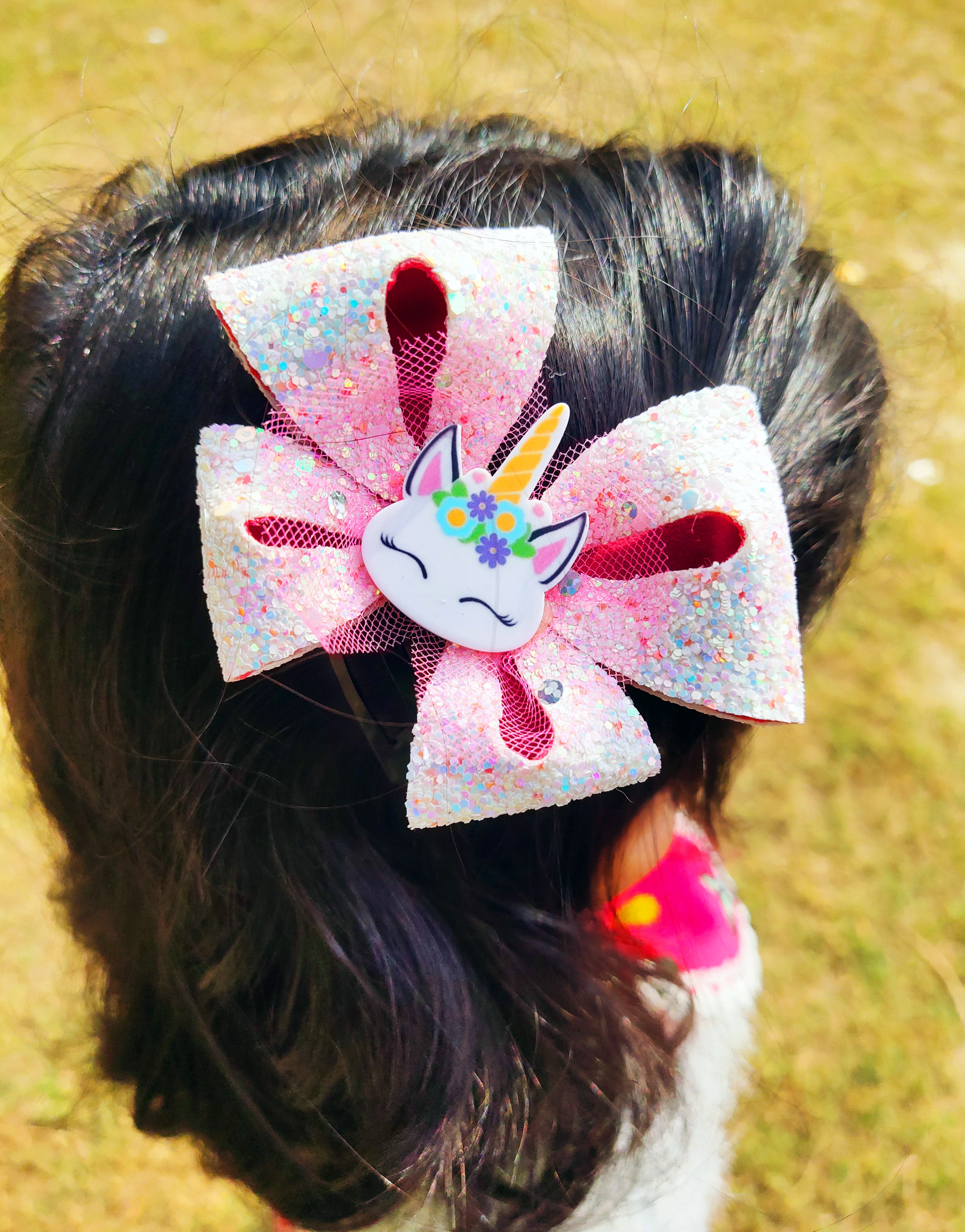 Unicorn Butterfly Bow Alligator Clip