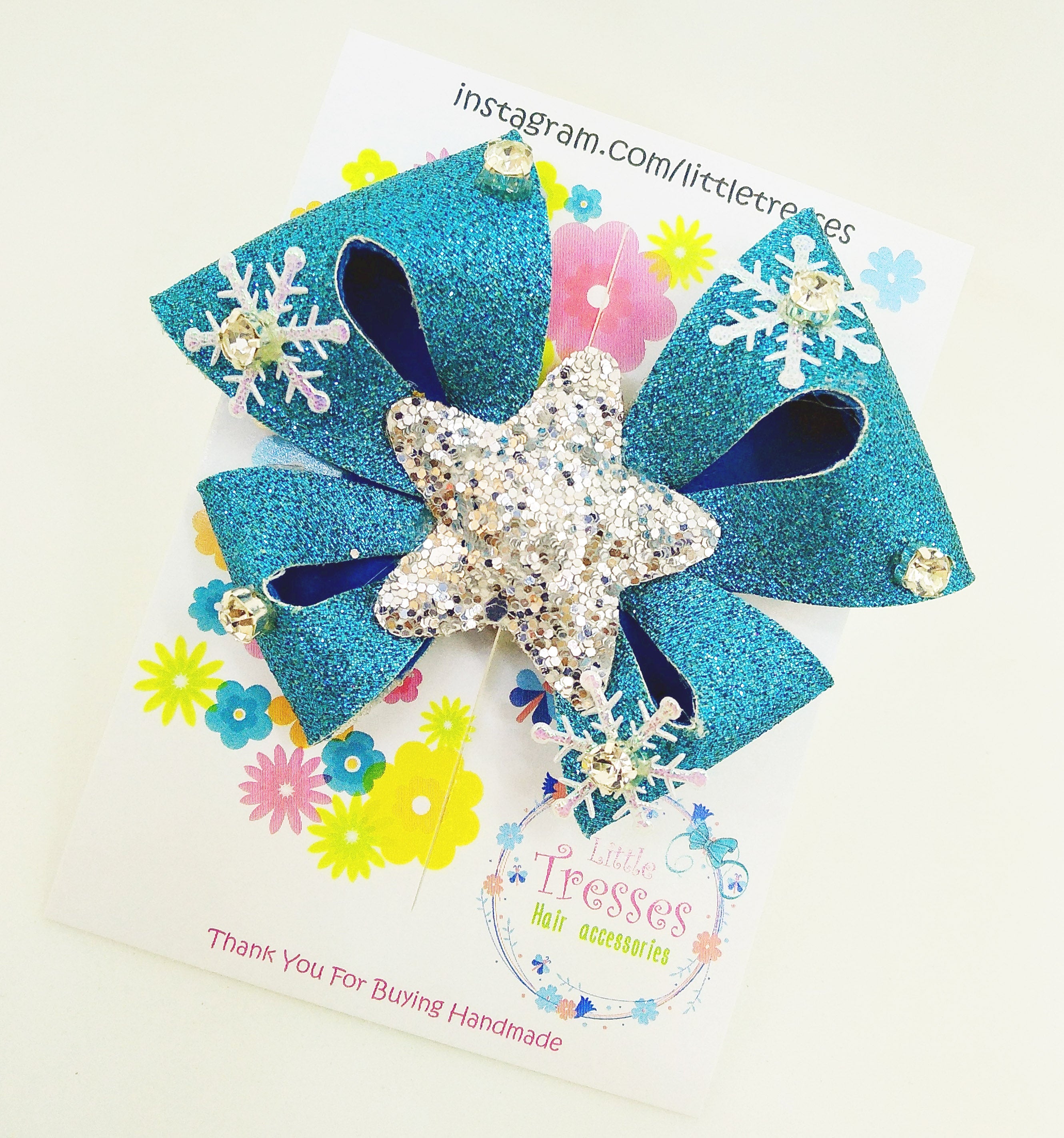Light Blue Butterfly Bow Alligator Clip
