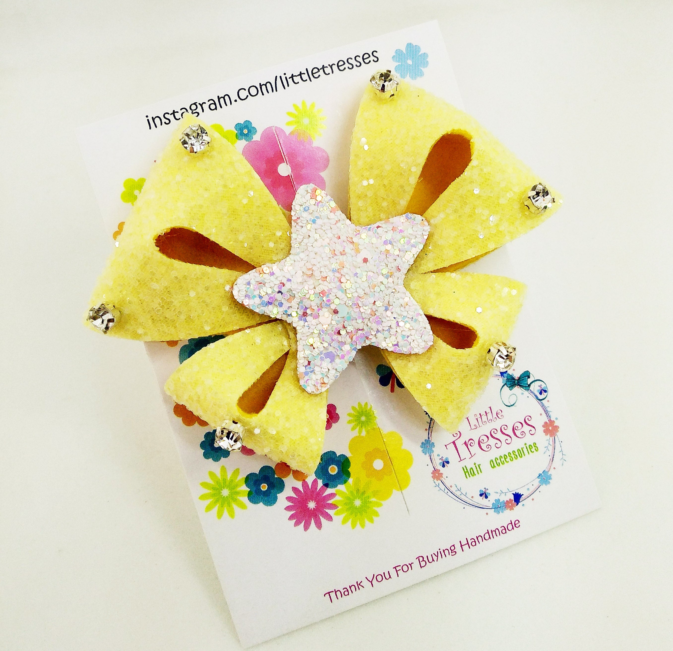 Butterfly Bow Clip - Yellow