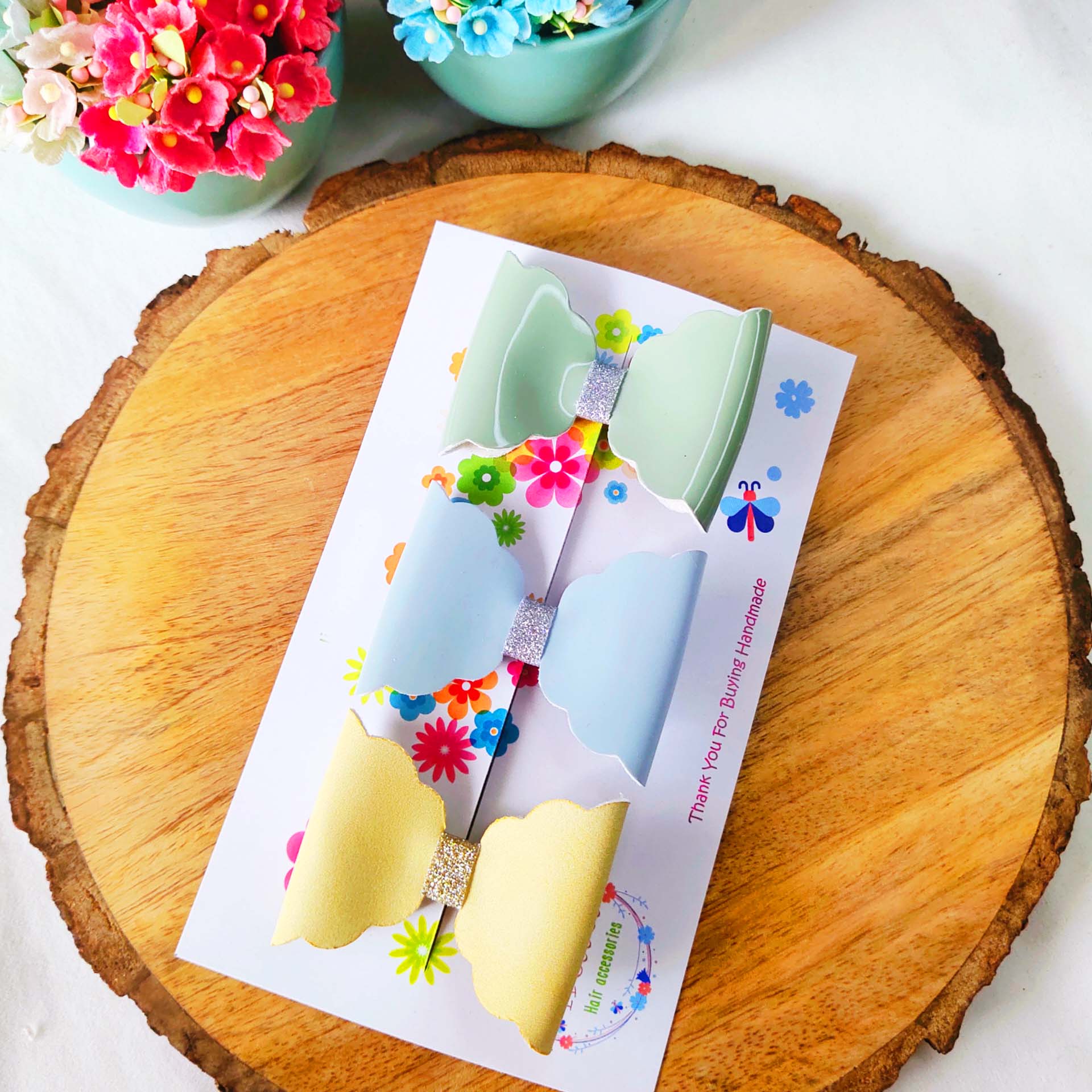 Combo of 3 Scalloped Bow Alligator Clip - Style 1