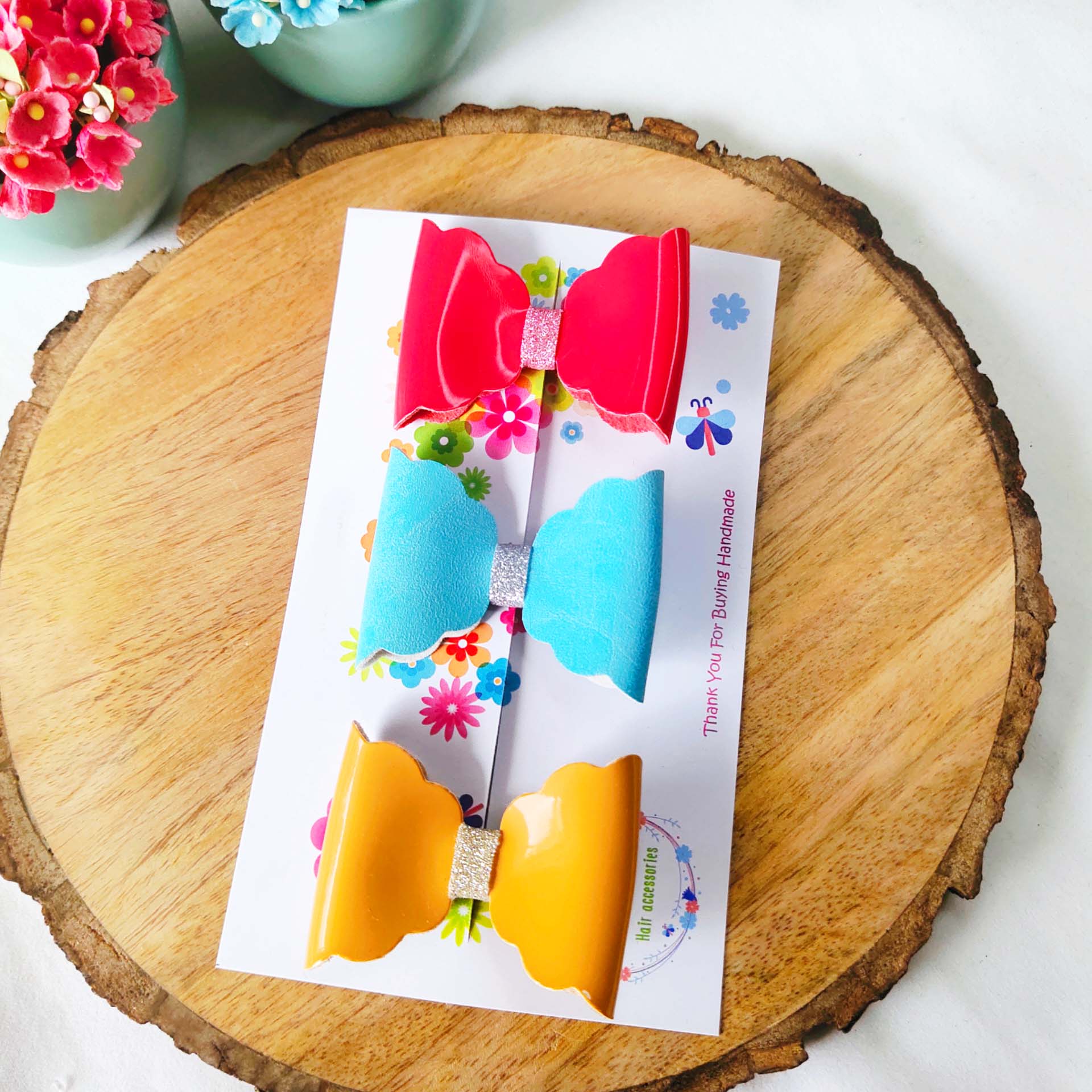 Combo of 3 Scalloped Bow Alligator Clip - Style 2