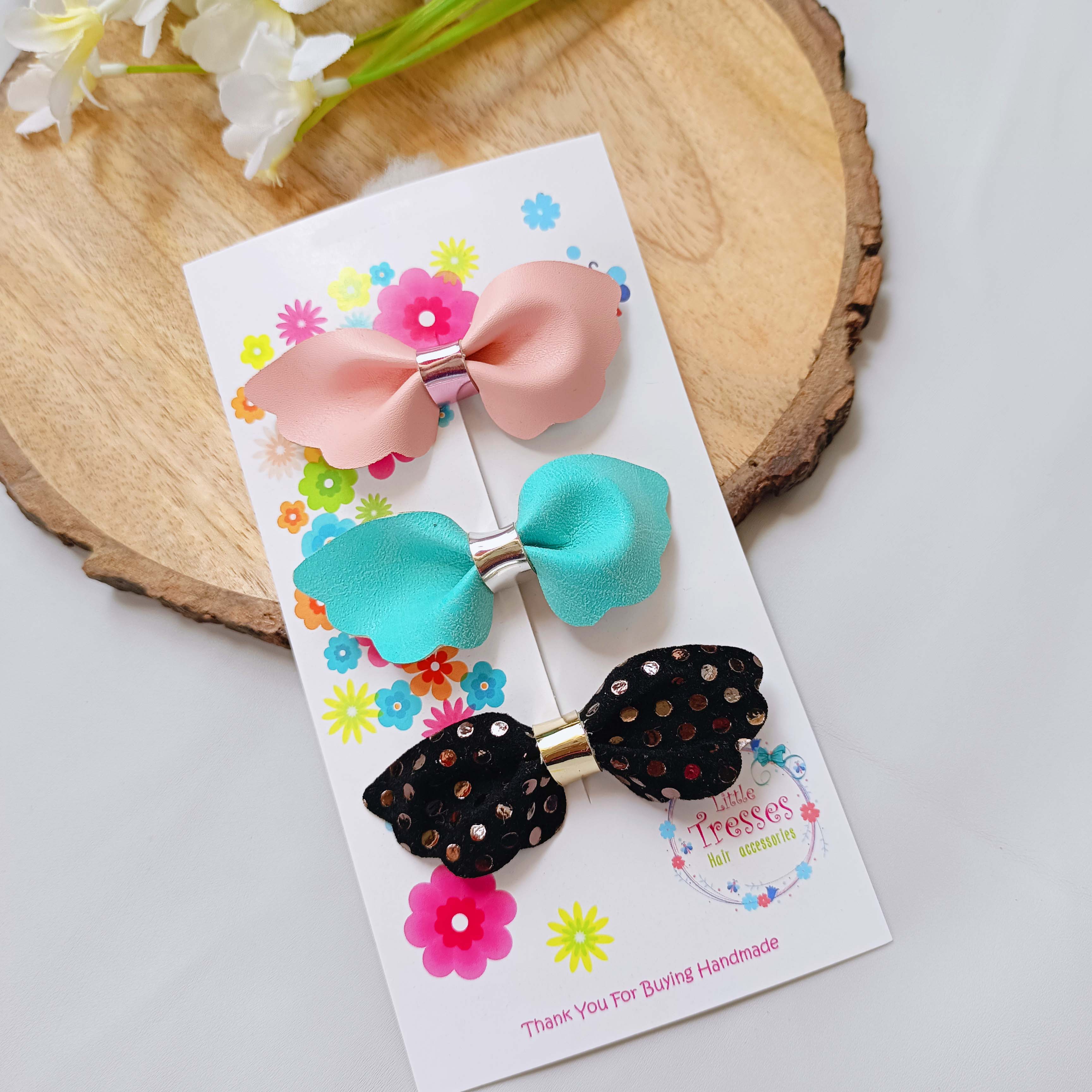 Combo of 3 Wings Bow Alligator Clip - Style 1