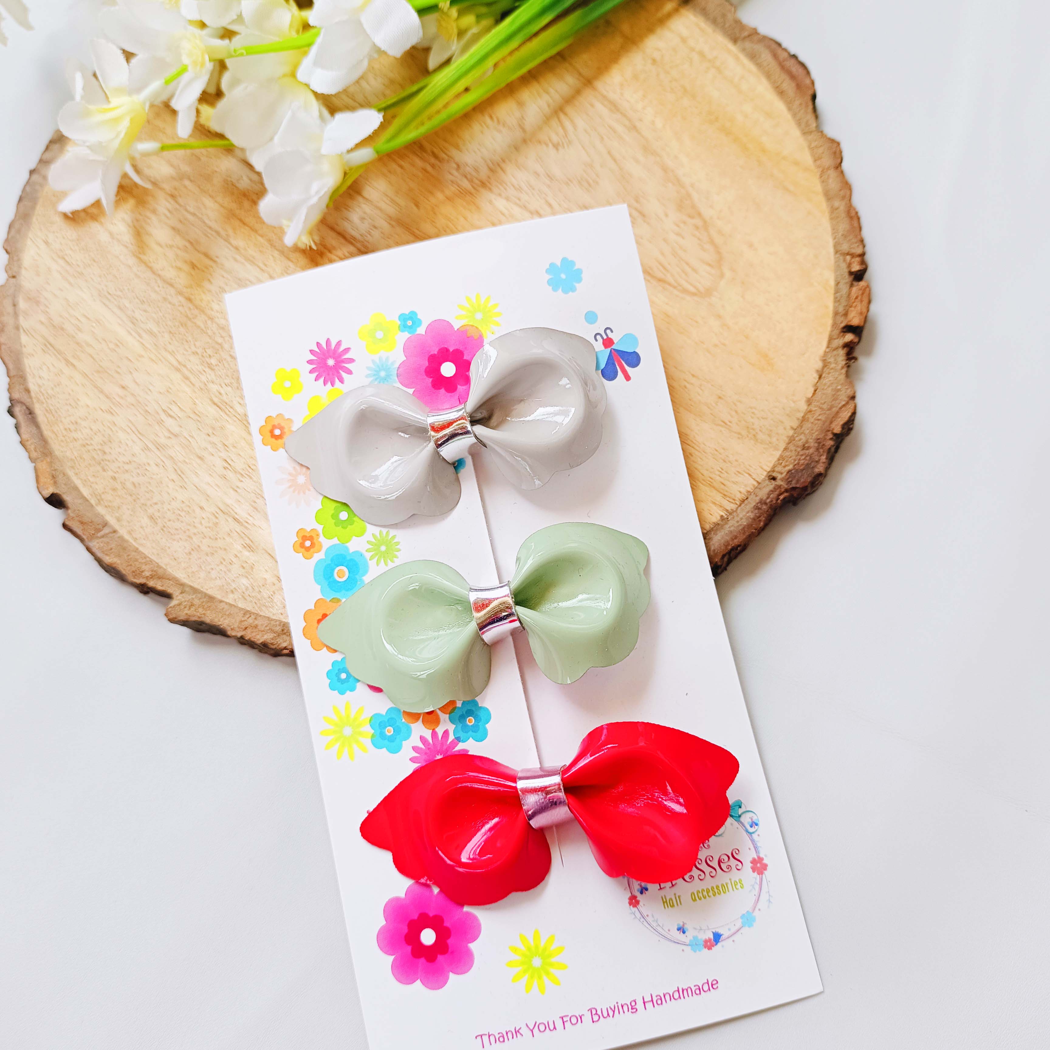 Combo of 3 Wings Bow Alligator Clip - Style 3