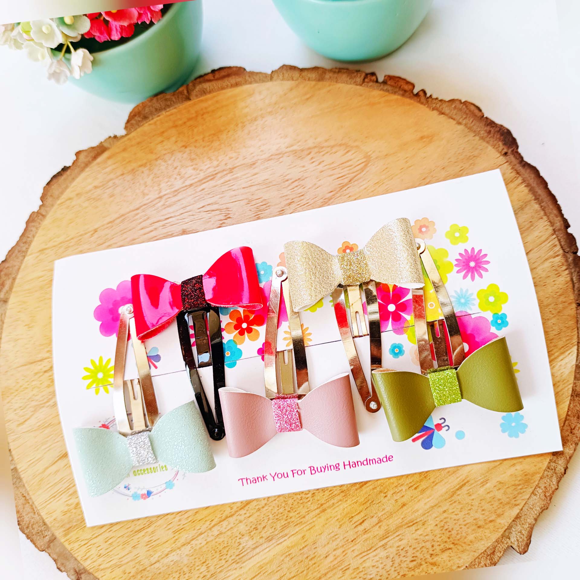 Combo of 5 mini bow clips - Style 2