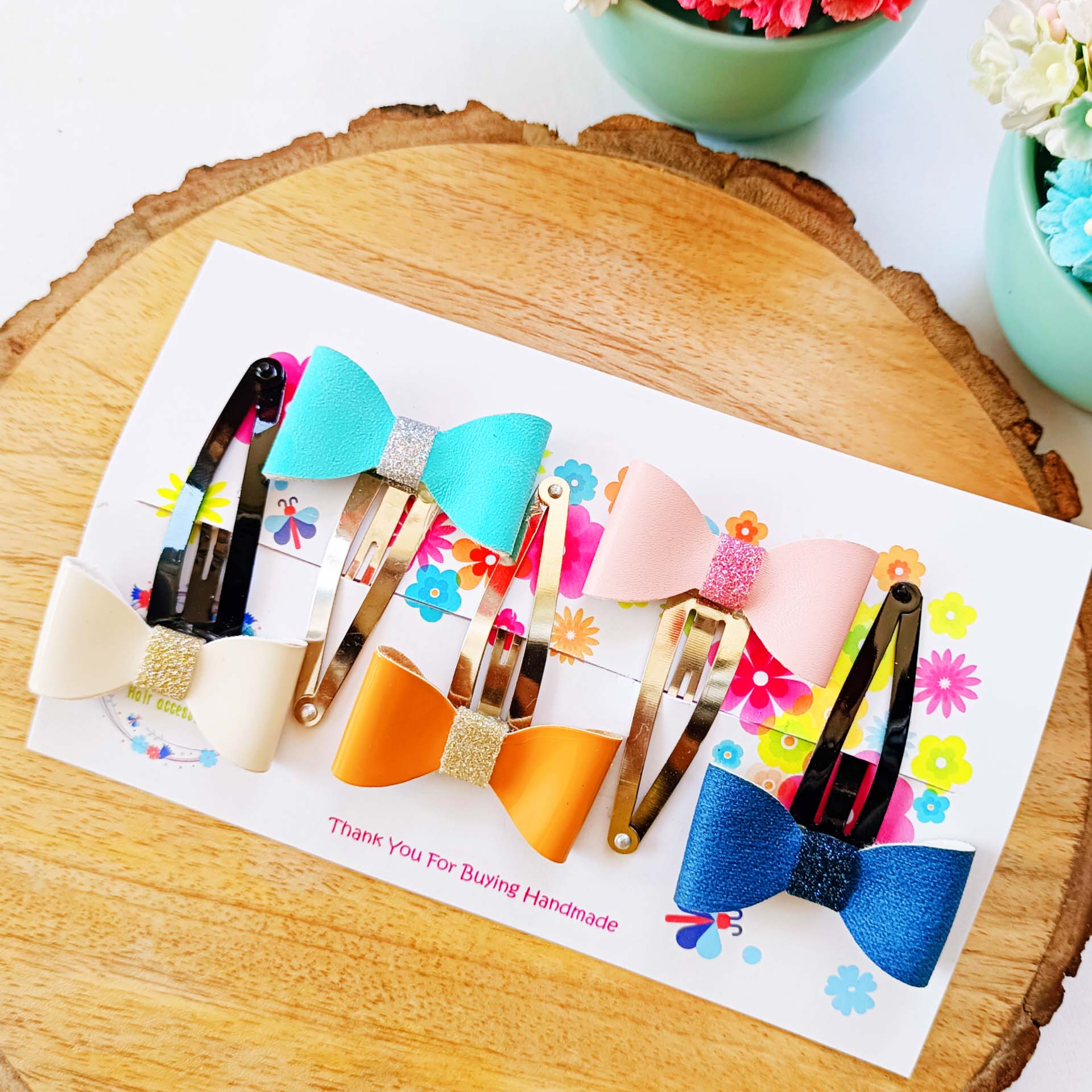 Combo of 5 mini bow clips - Style 3