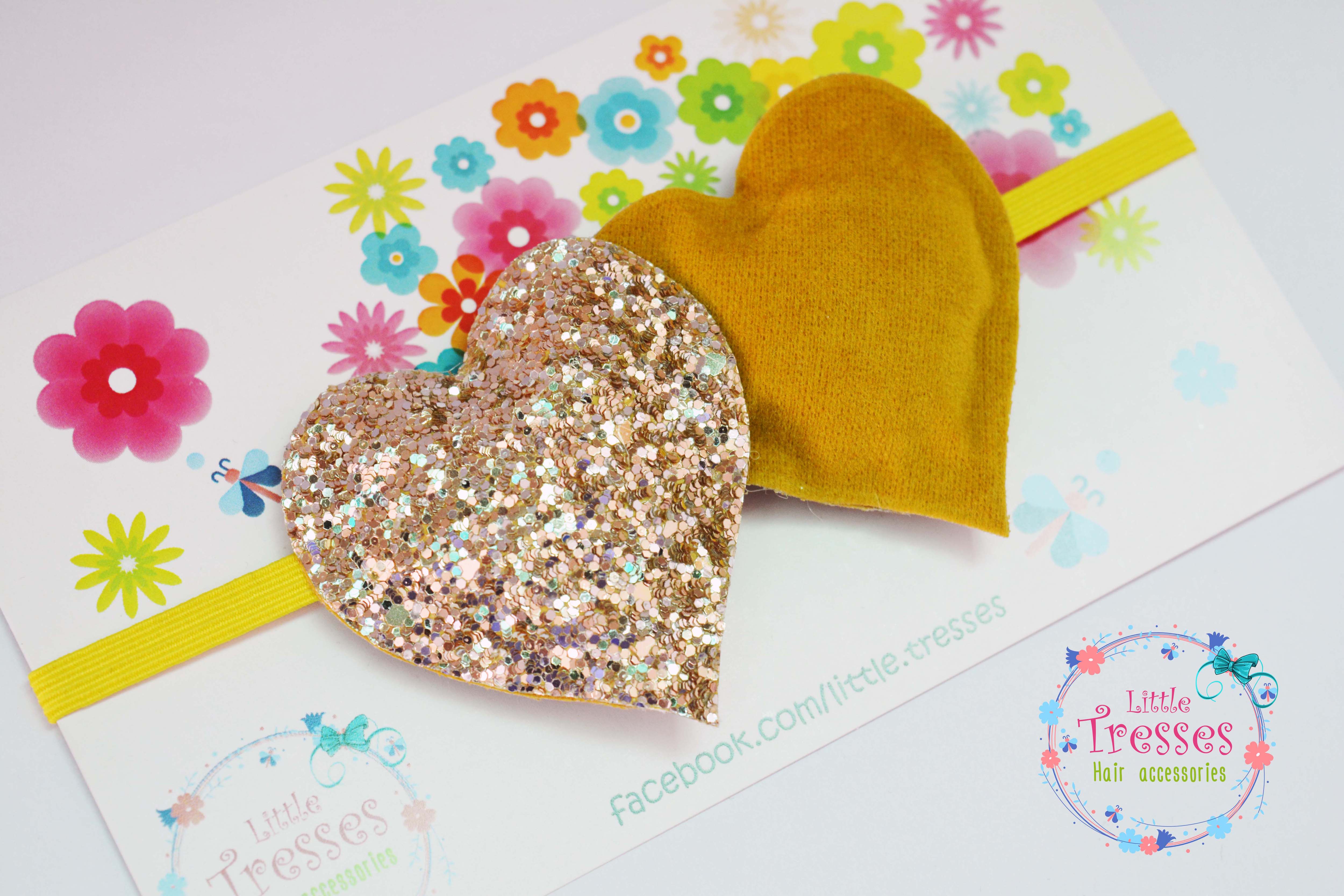 Twin Hearts Soft Band - Mustard & Golden