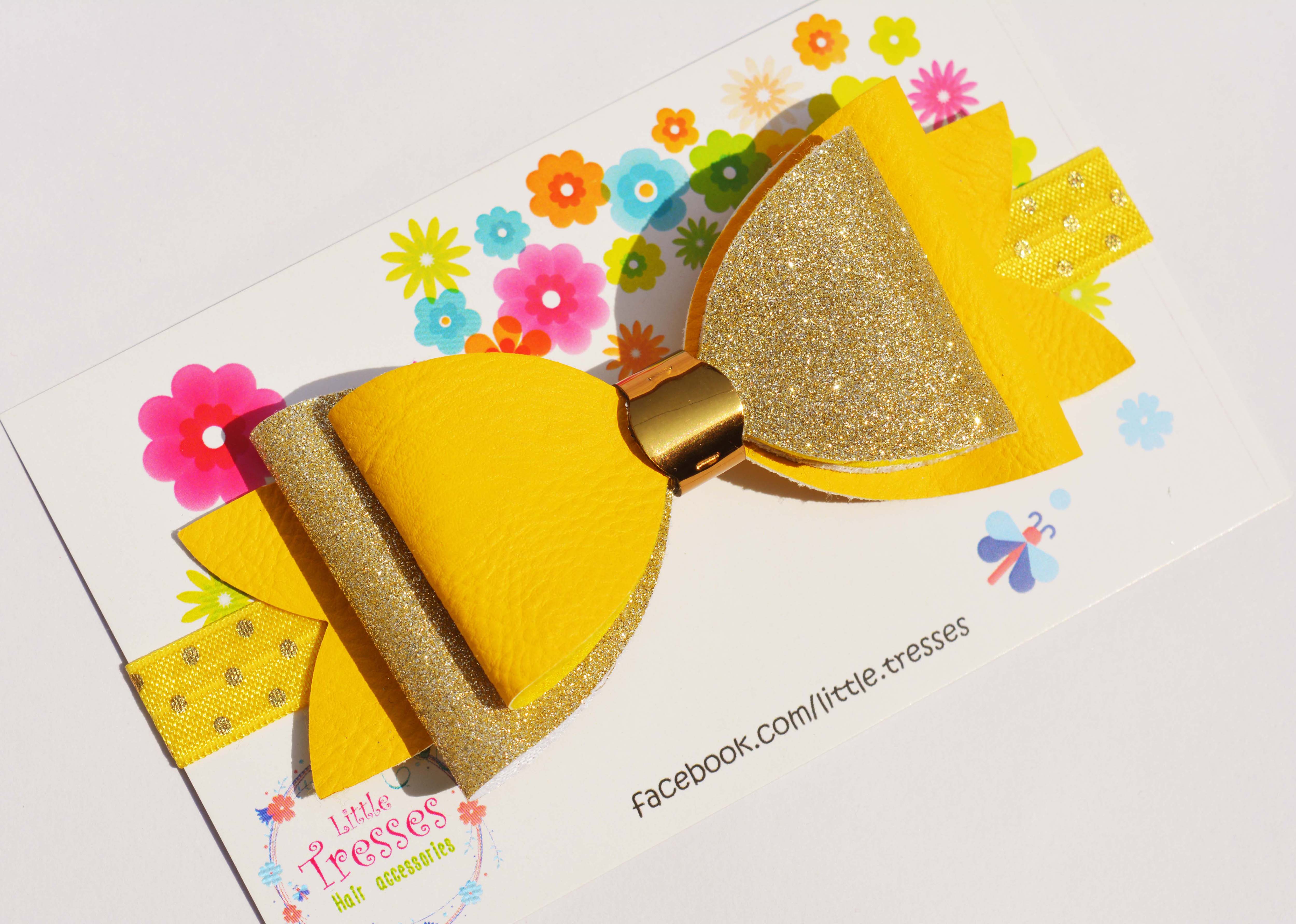 Big Double Layer Bow Soft Stretchable Headband - Yellow