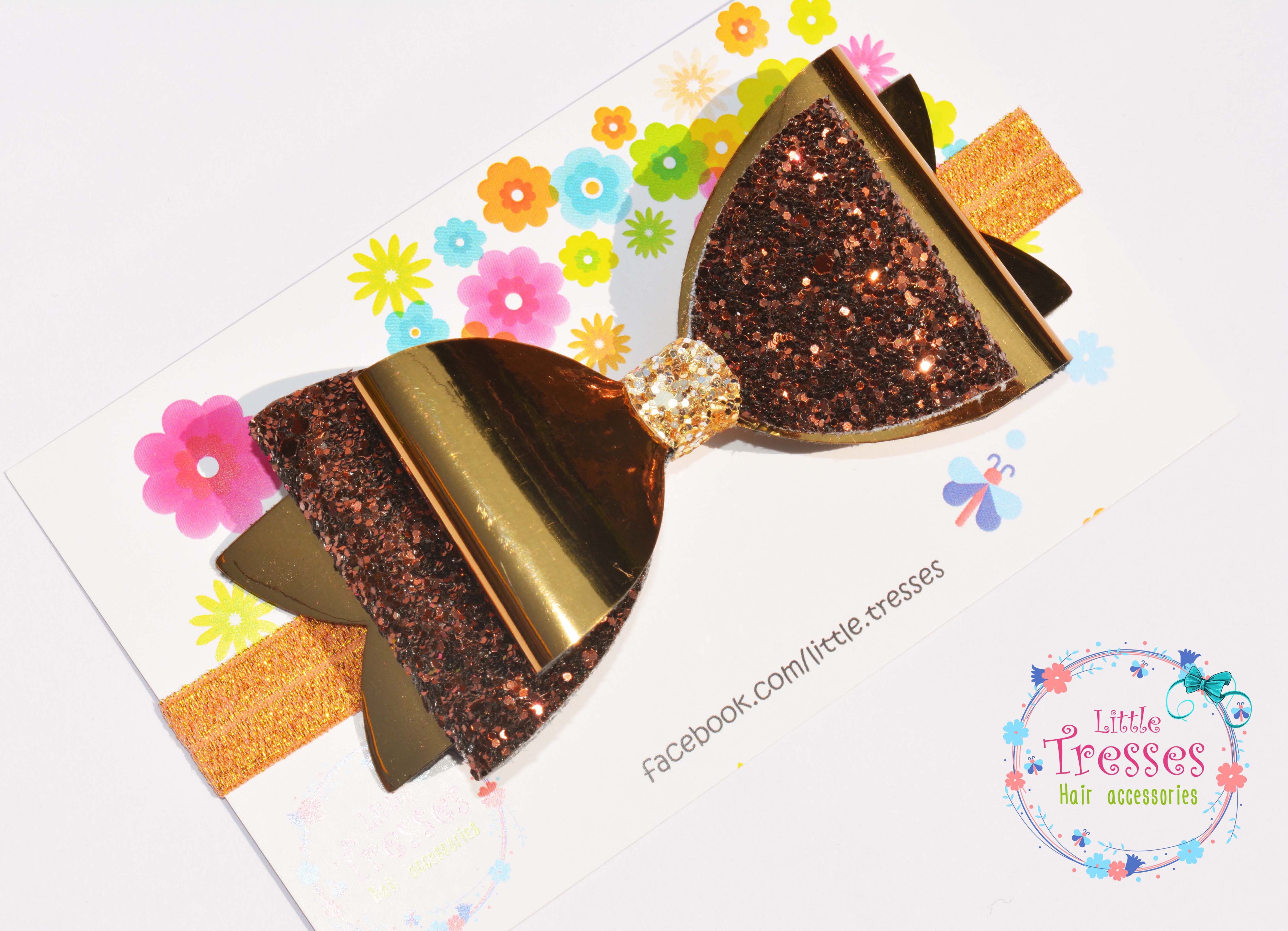 Big Double Layer Bow Soft Stretchable Headband - Brown