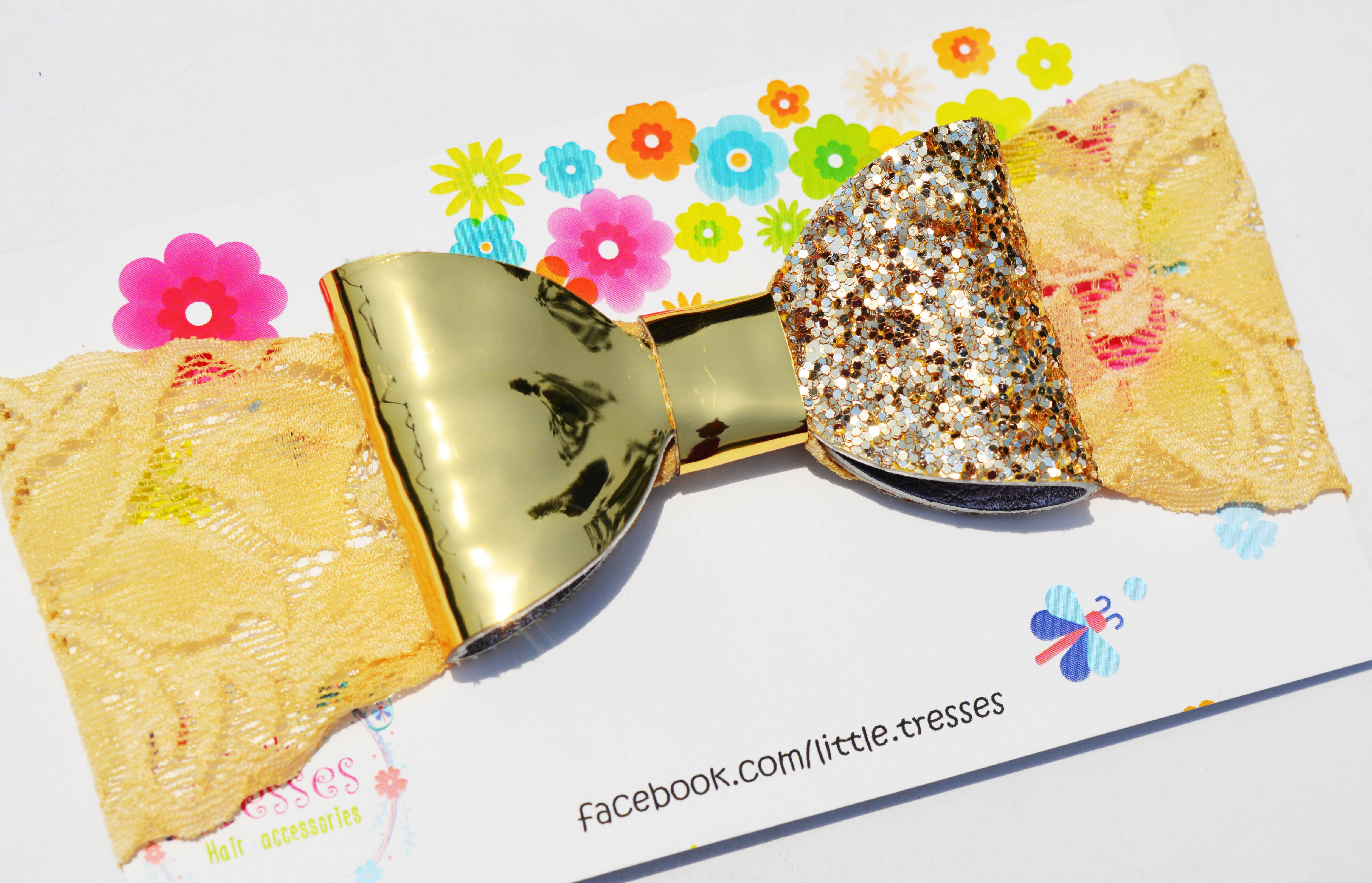 Double Tone Bow Broad Soft Band - Golden