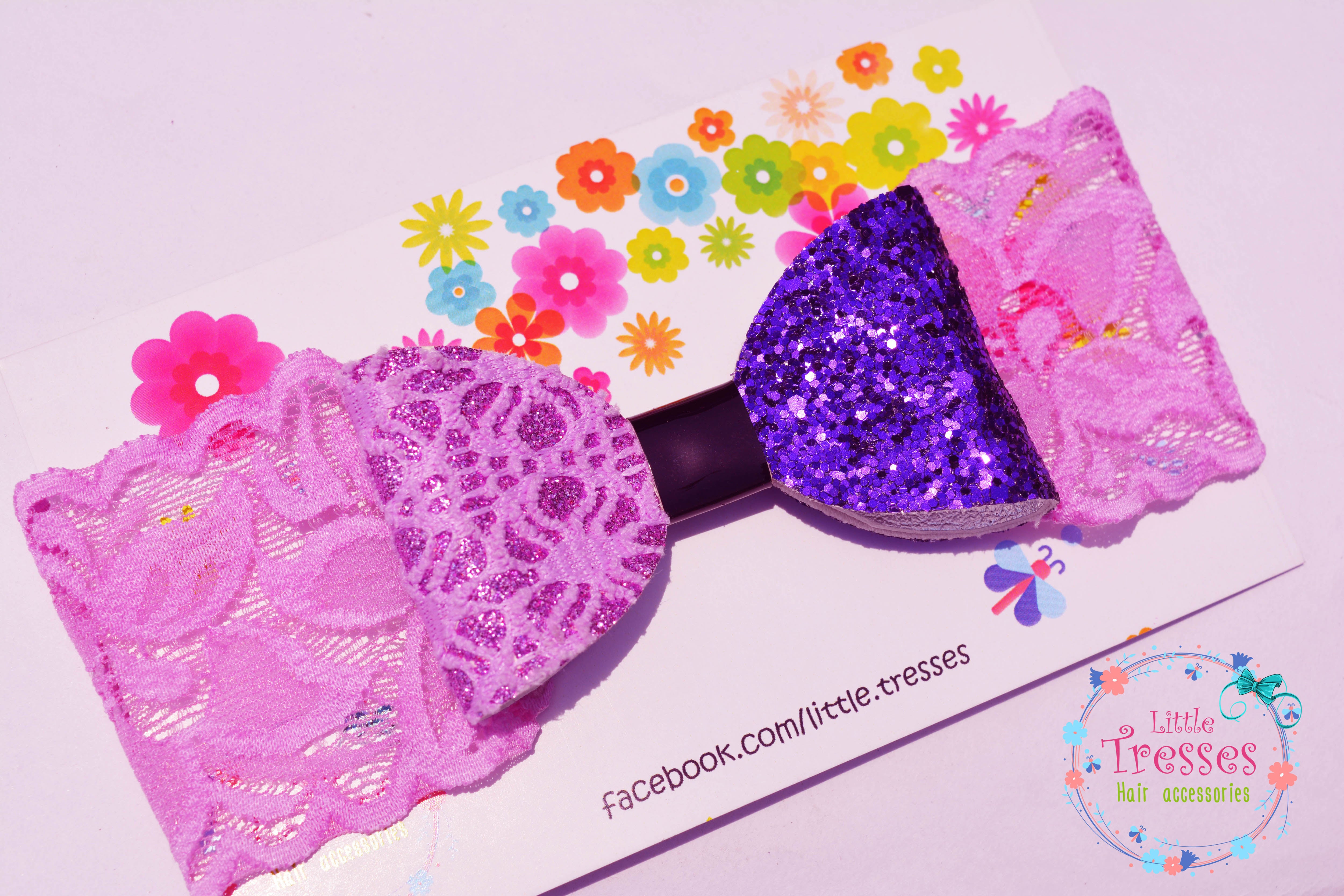 Double Tone Bow Broad Soft Band - Purple