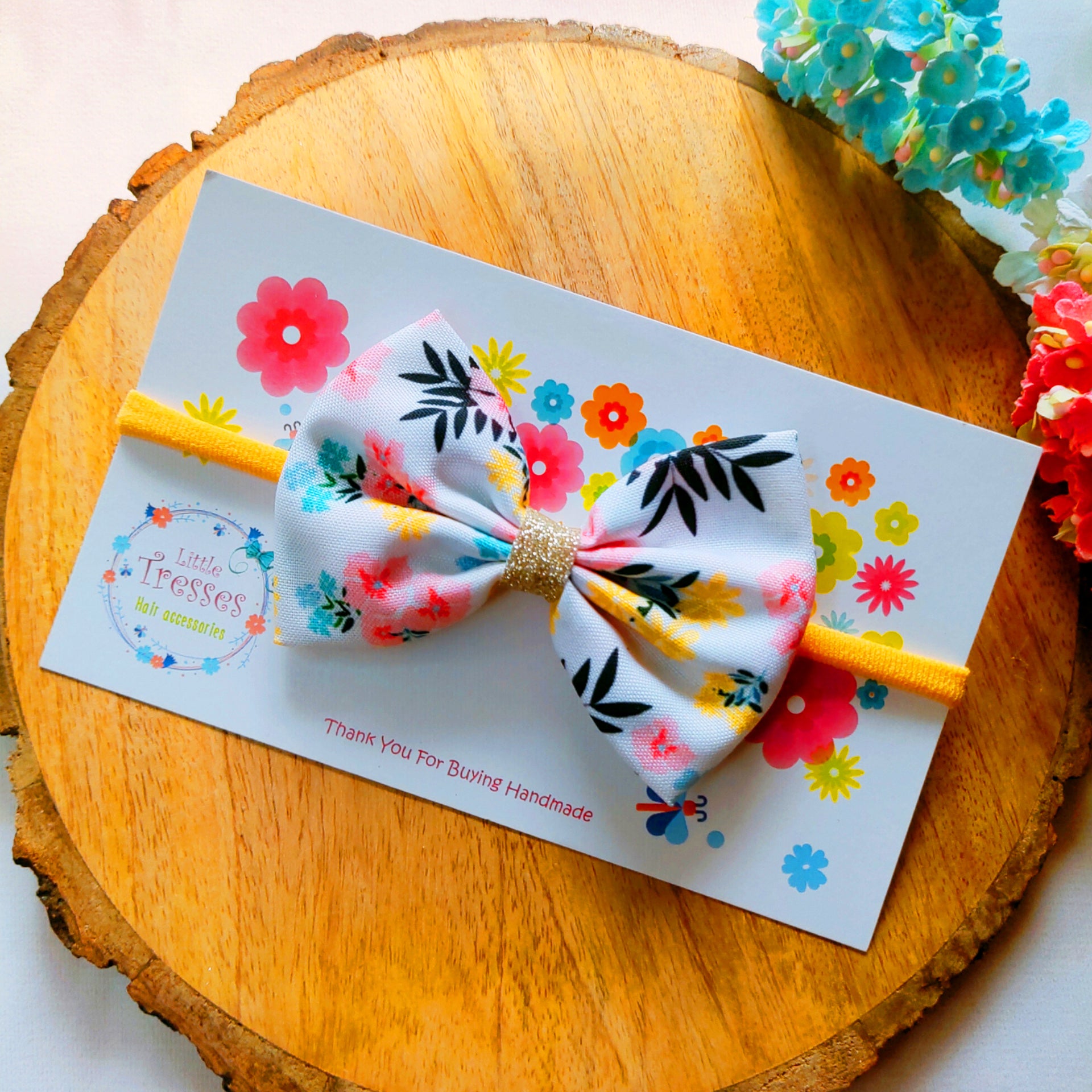 Pinched Bow Soft Headband - Hawaiian Yellow