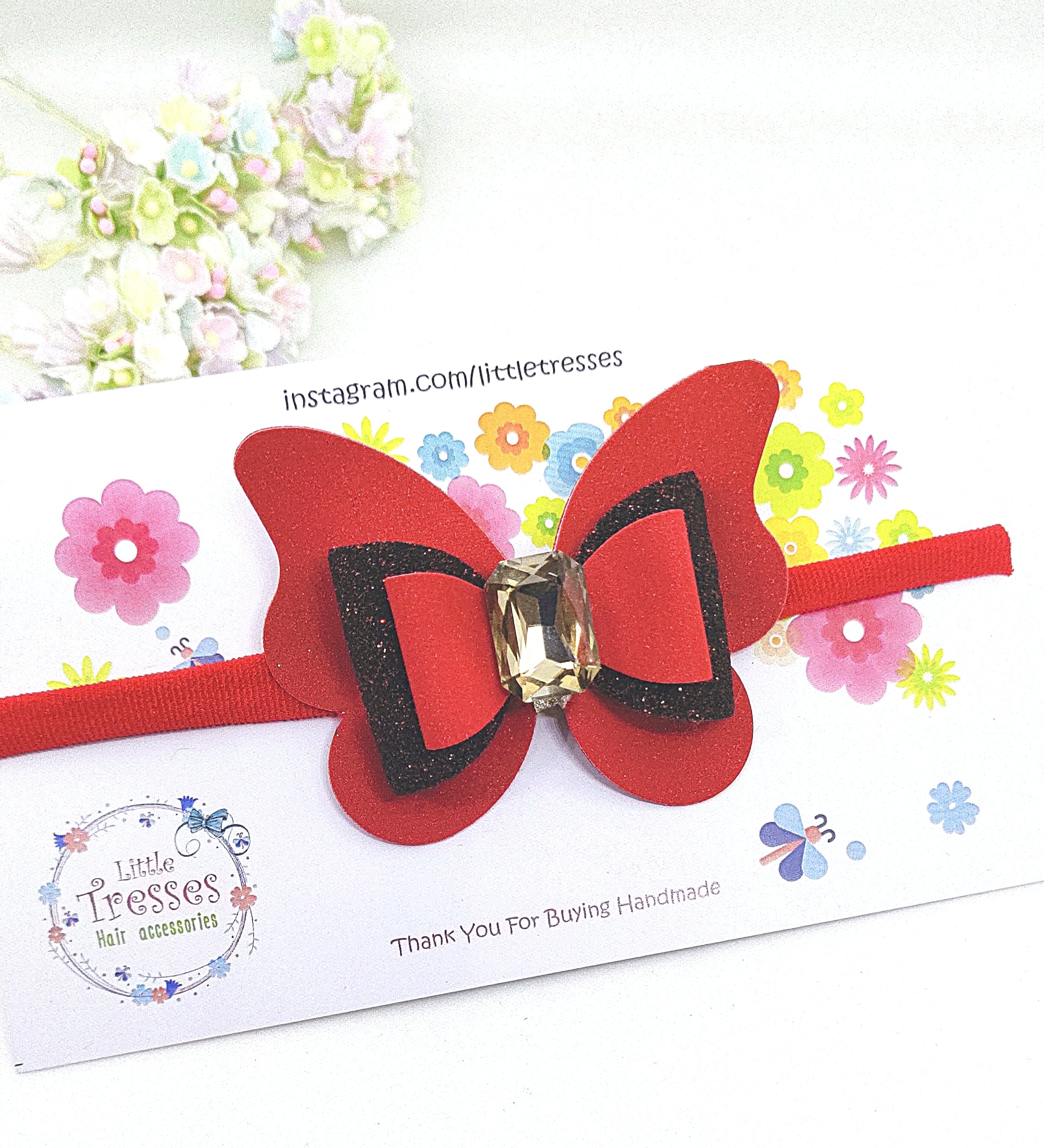 Double bow in Butterfly soft headband