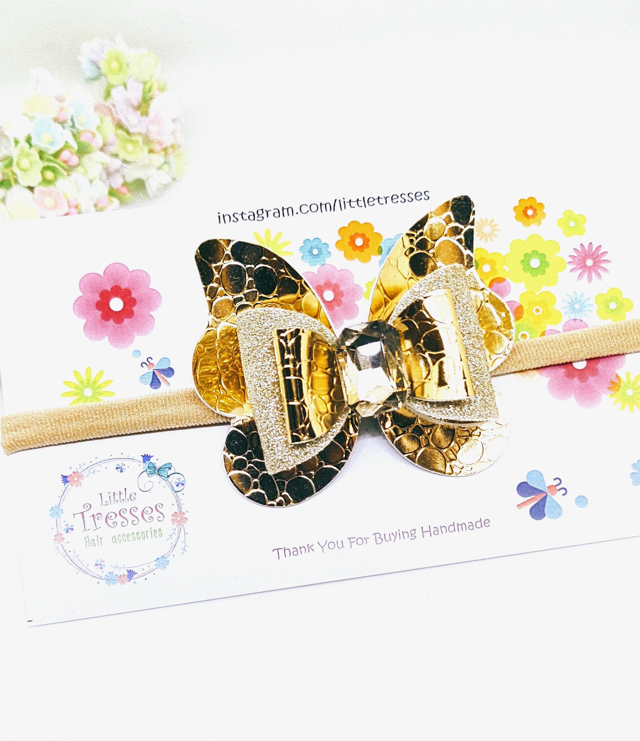 Double bow in Butterfly soft headband