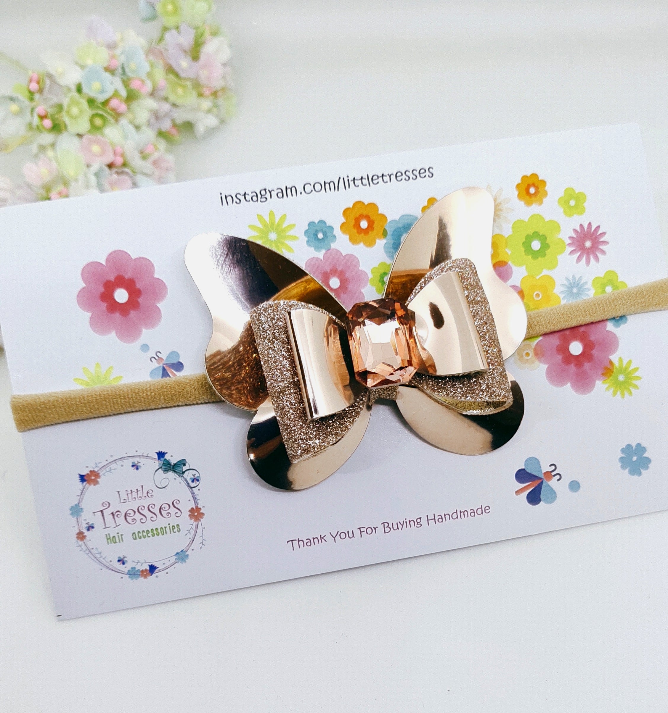 Double bow in Butterfly soft headband