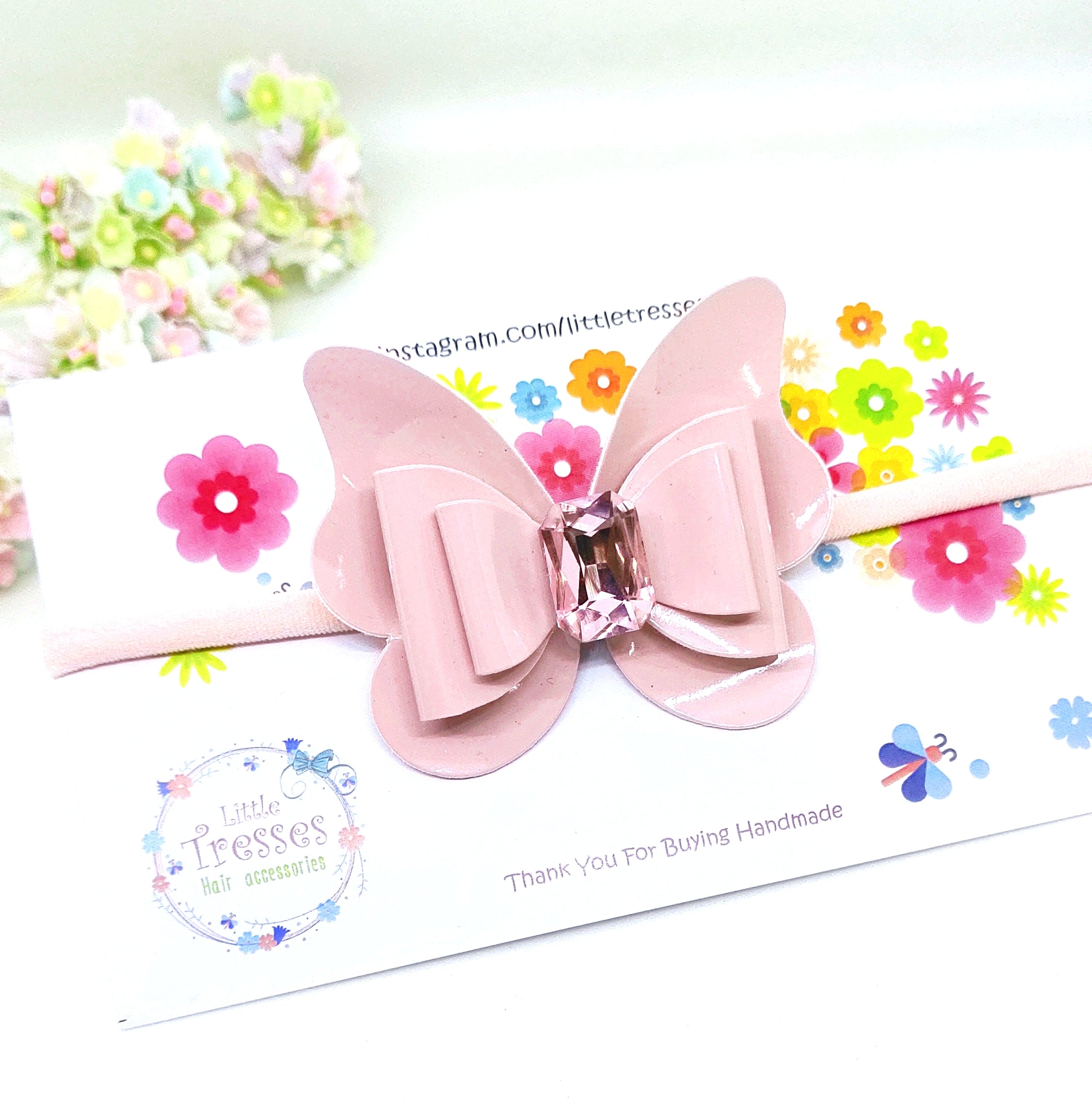 Double bow in Butterfly soft headband