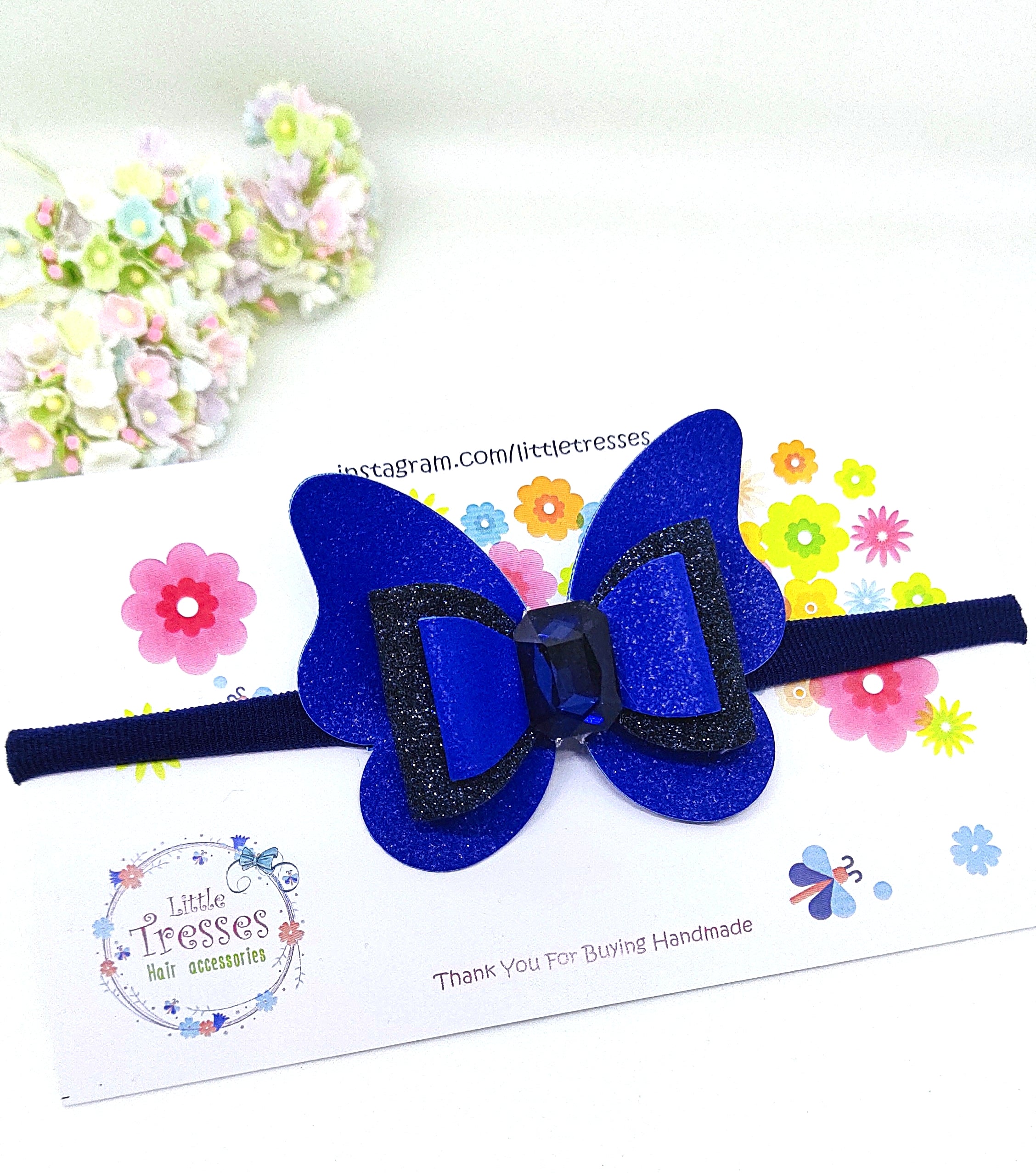 Double bow in Butterfly soft headband