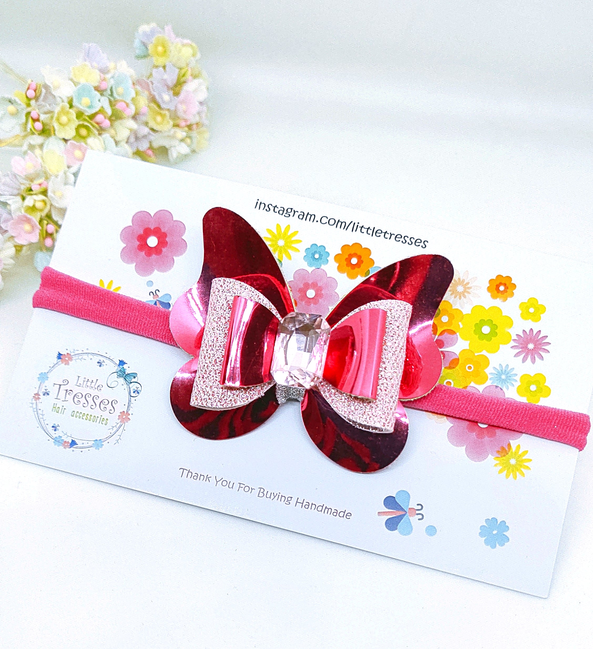 Double bow in Butterfly soft headband