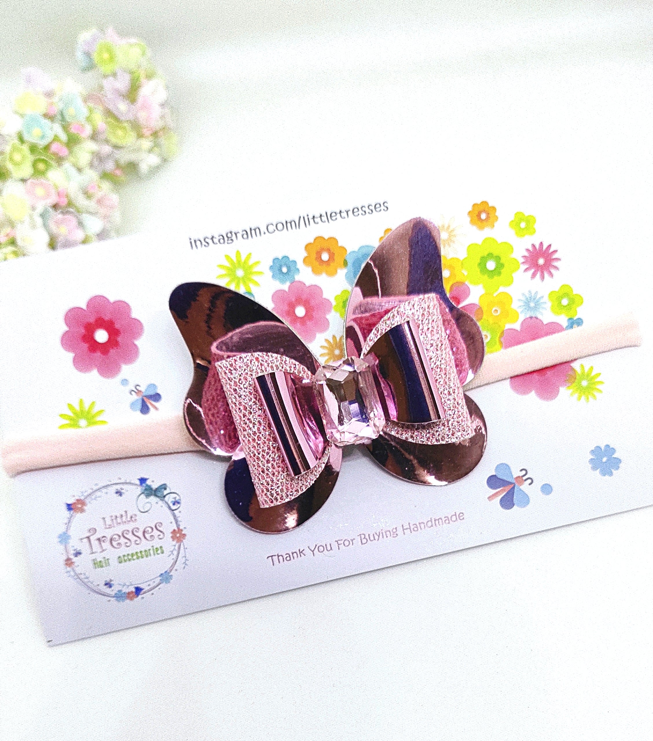 Double bow in Butterfly soft headband