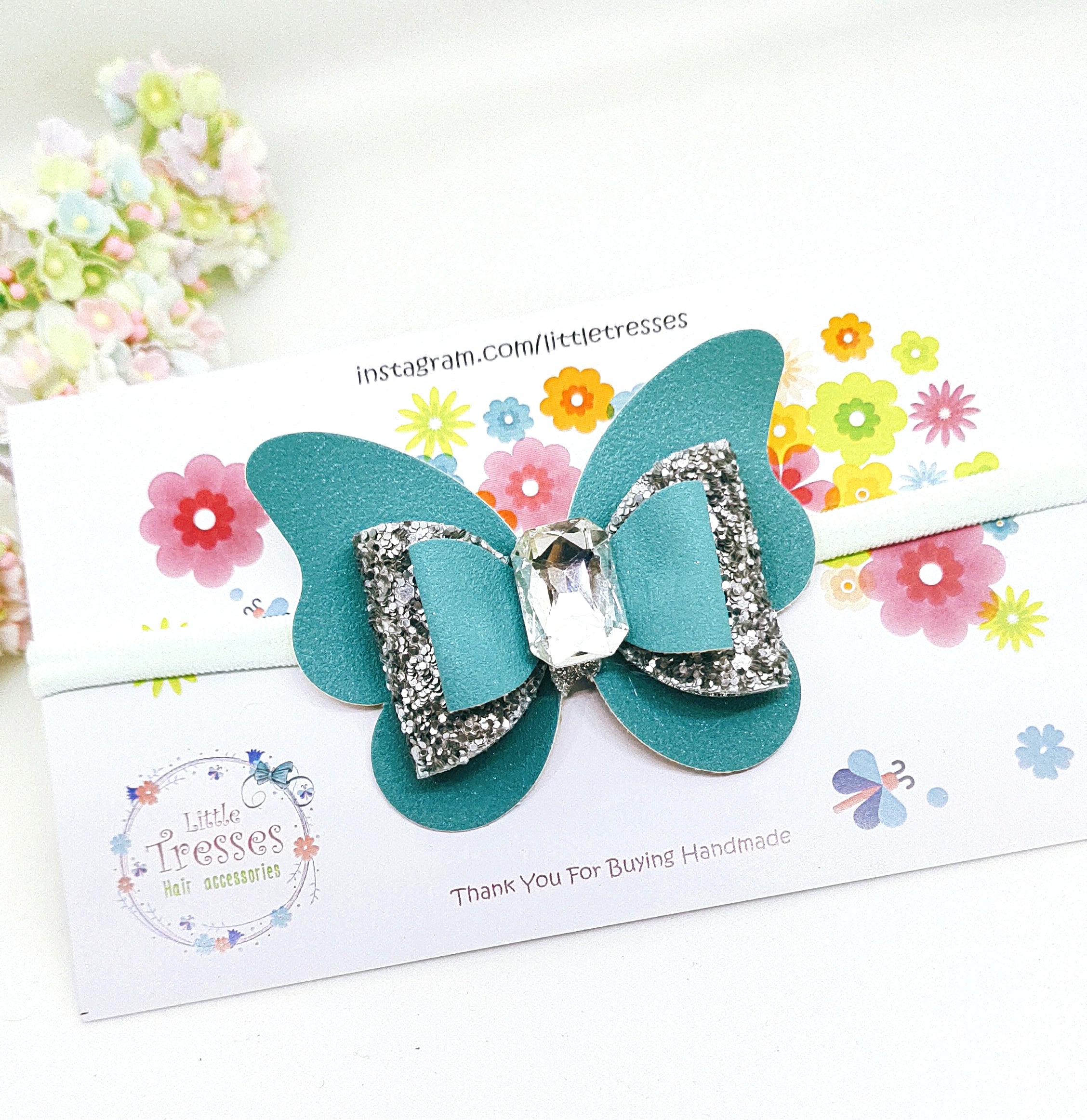 Double bow in Butterfly soft headband
