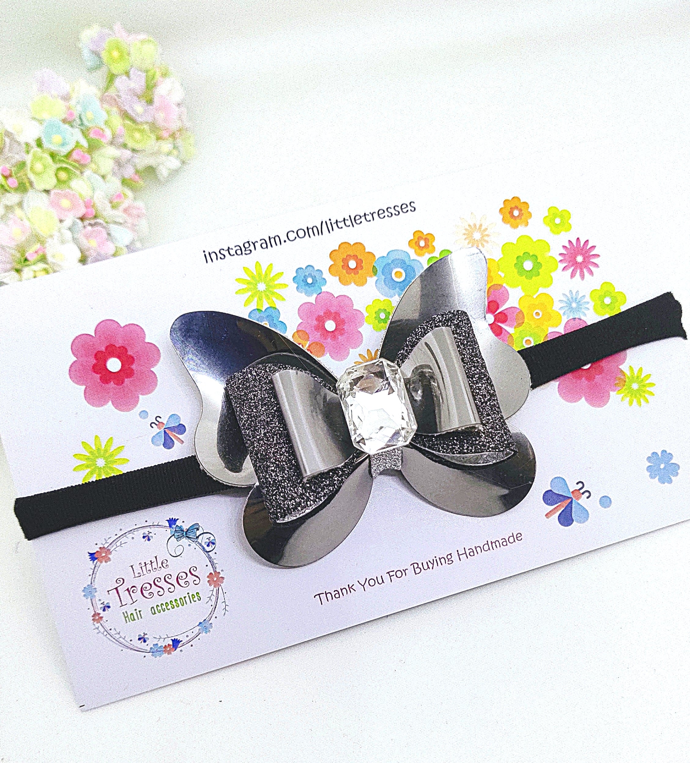 Double bow in Butterfly soft headband