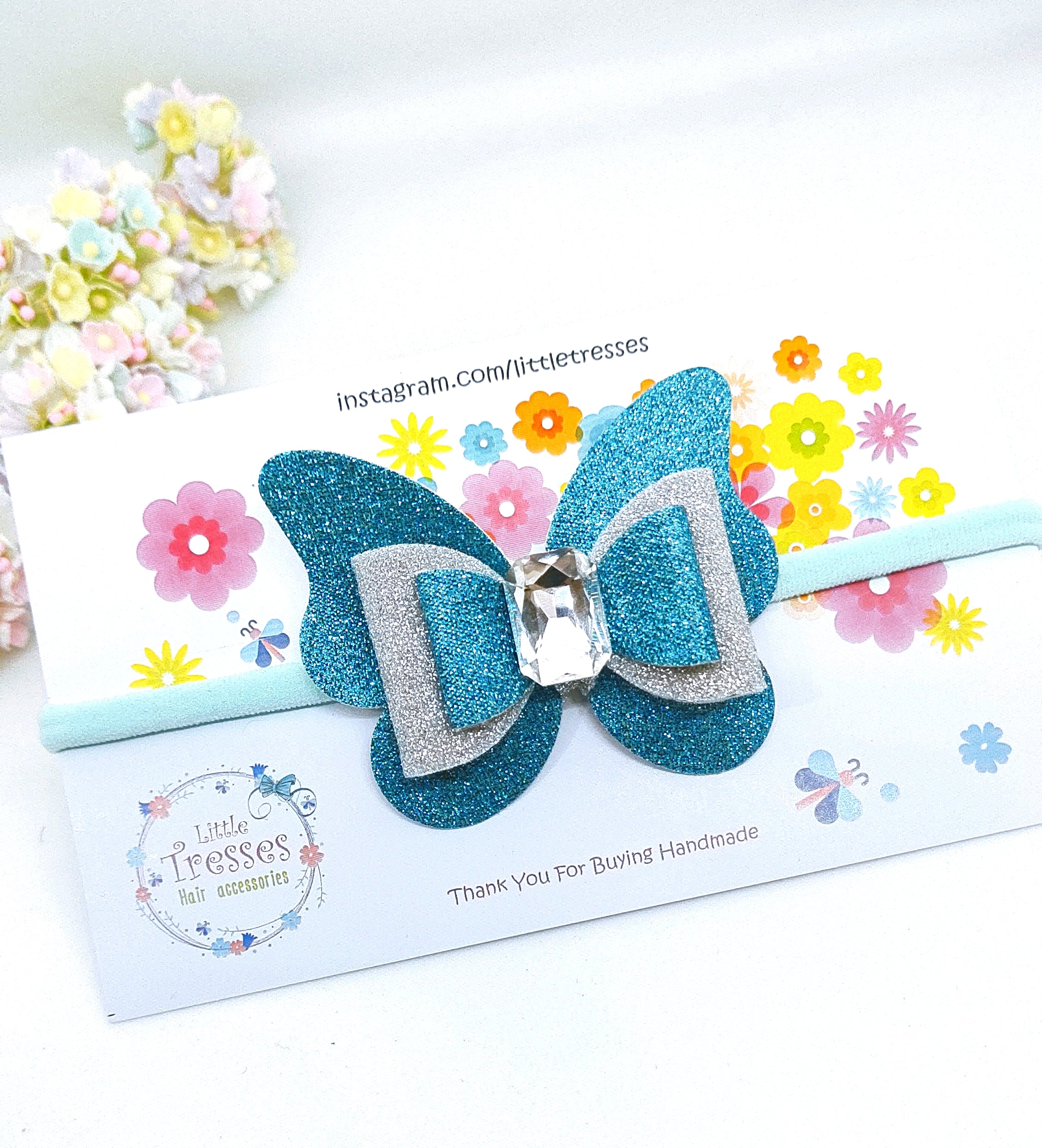 Double bow in Butterfly soft headband