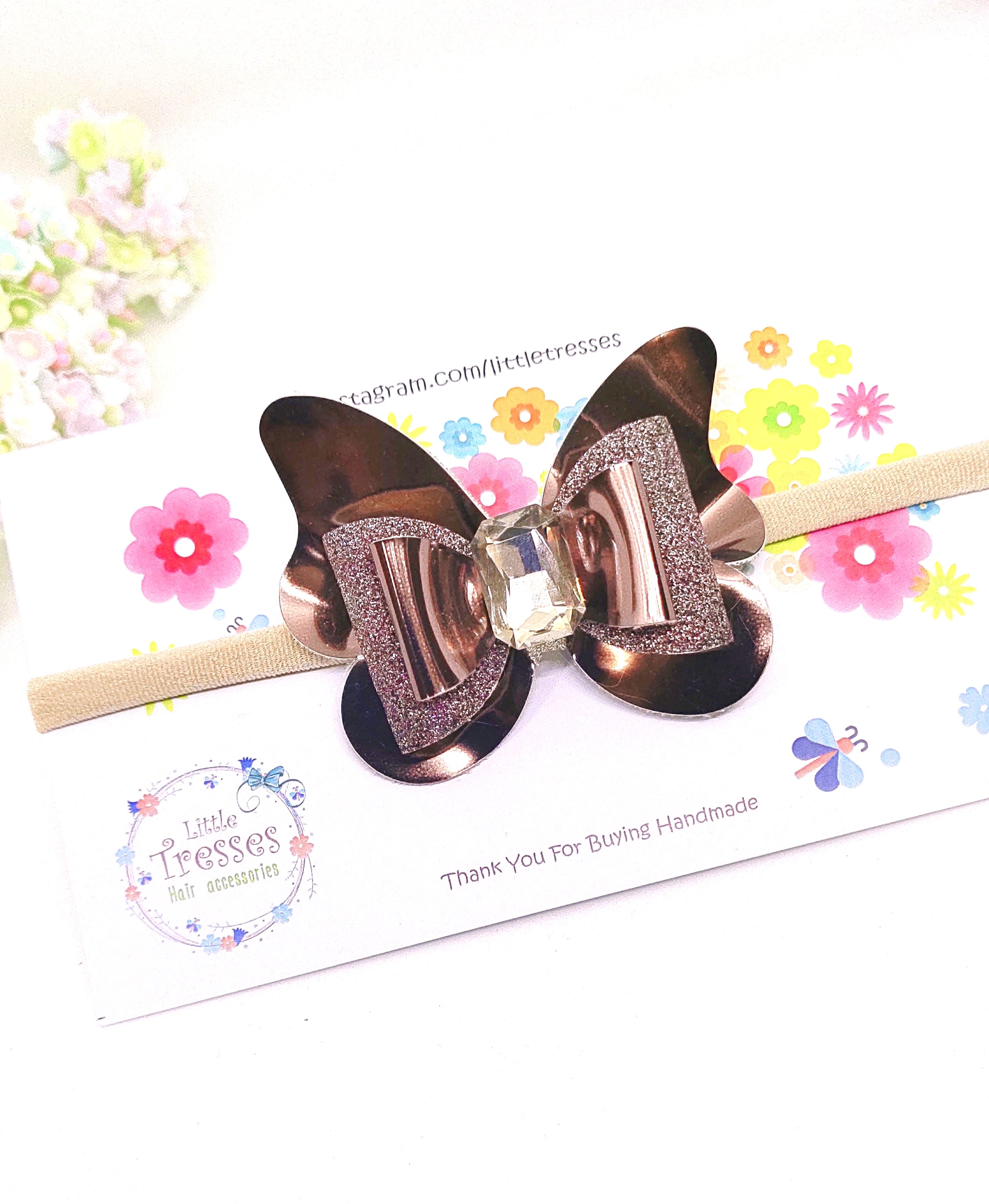 Double bow in Butterfly soft headband