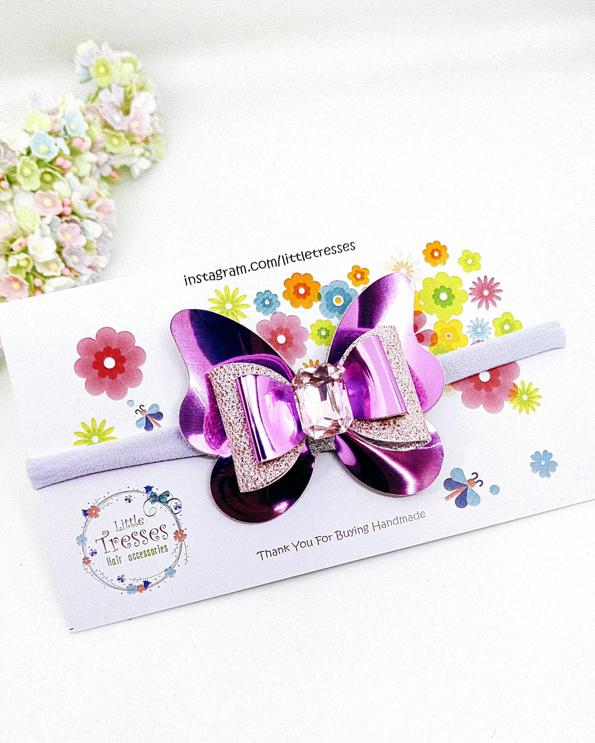 Double bow in Butterfly soft headband