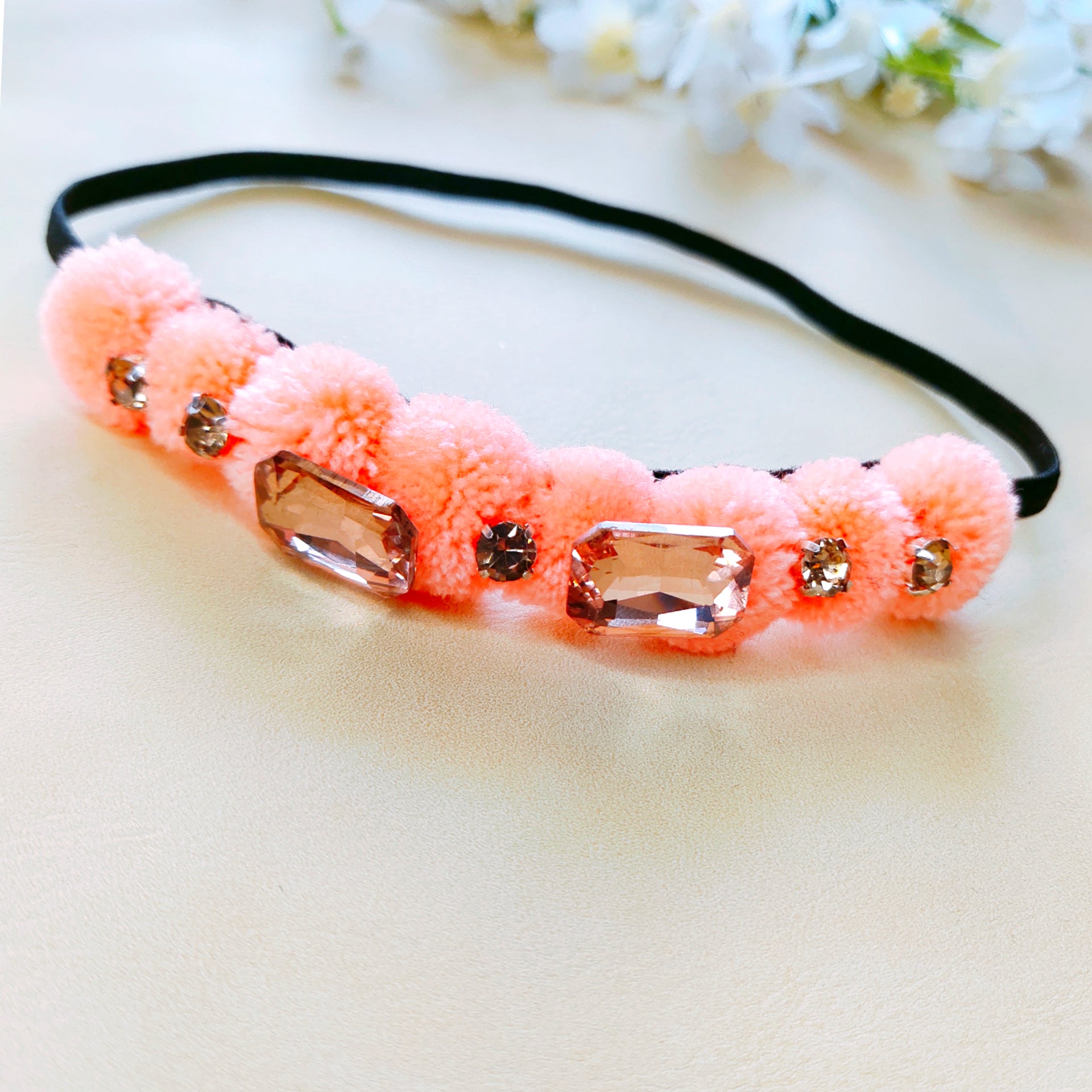 Tiara Stretchable Headband - Peach