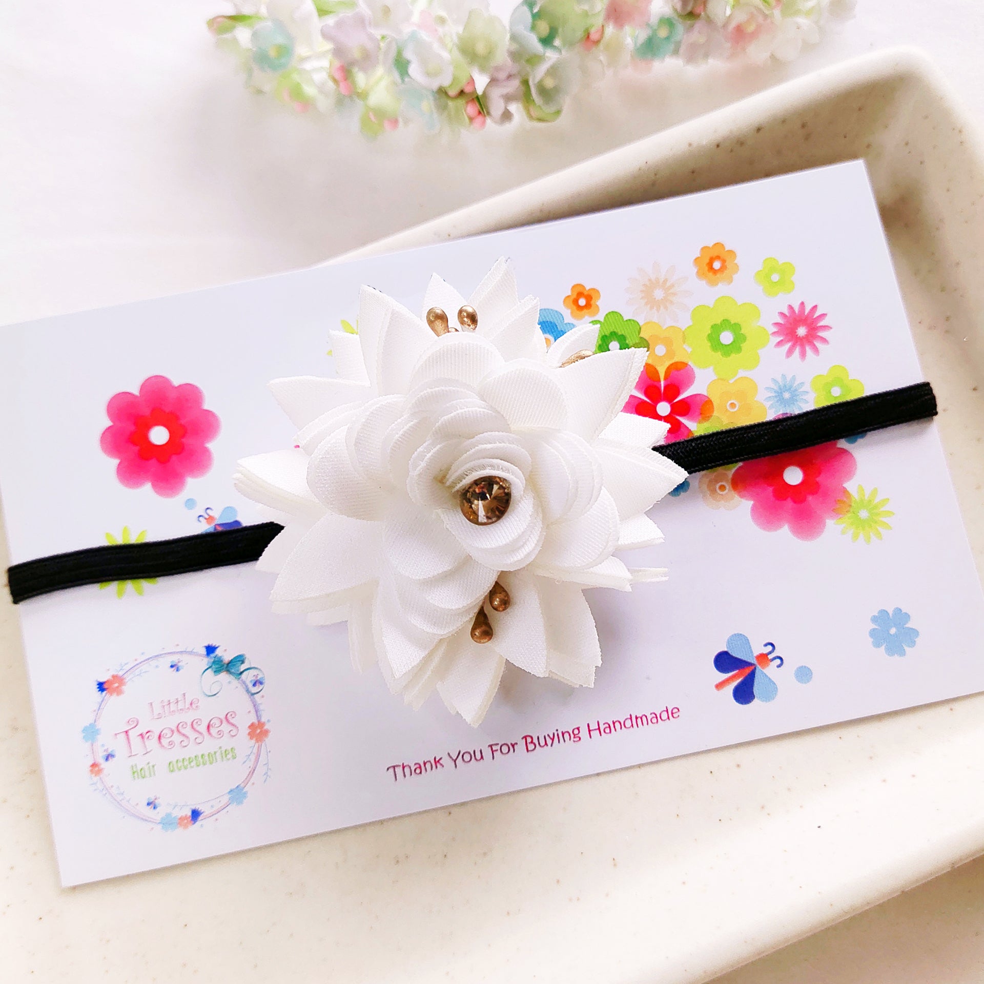 Flower Headband - White