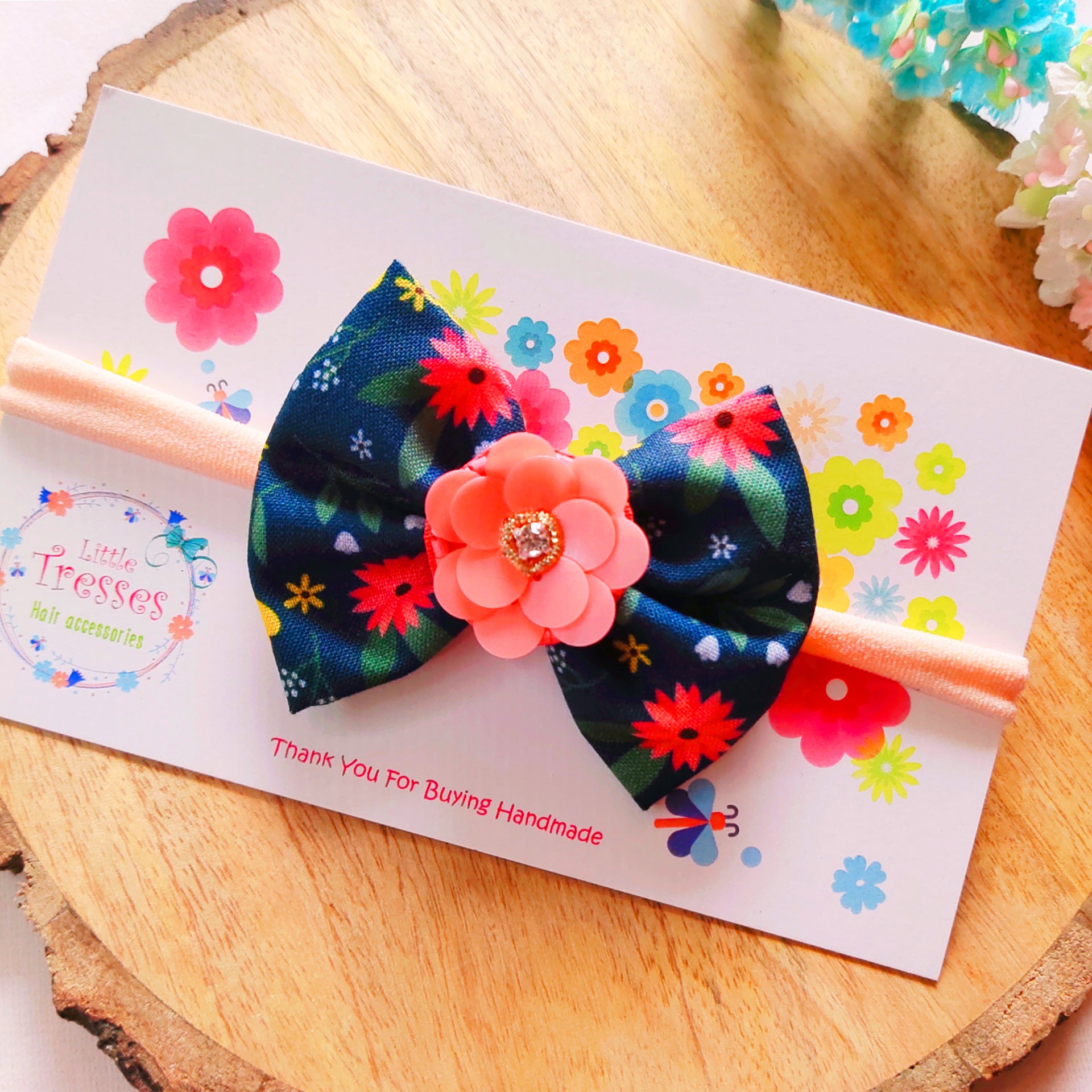 Tropical Bloom with Flower Headband - Peach