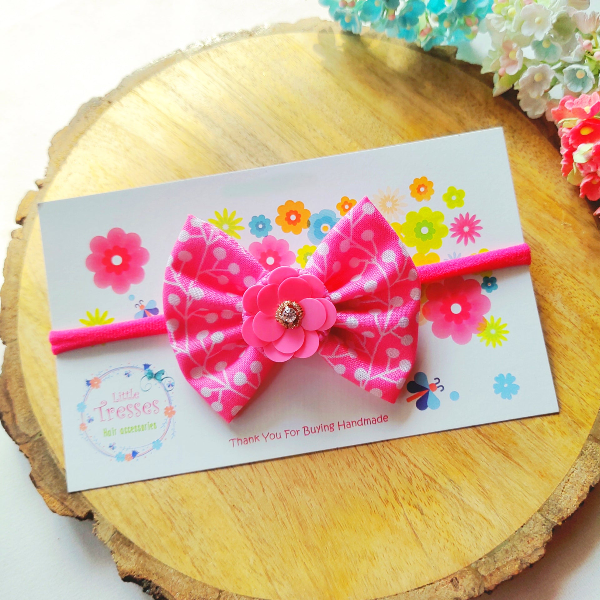 Pink Blush with Flower Headband - Yellow
